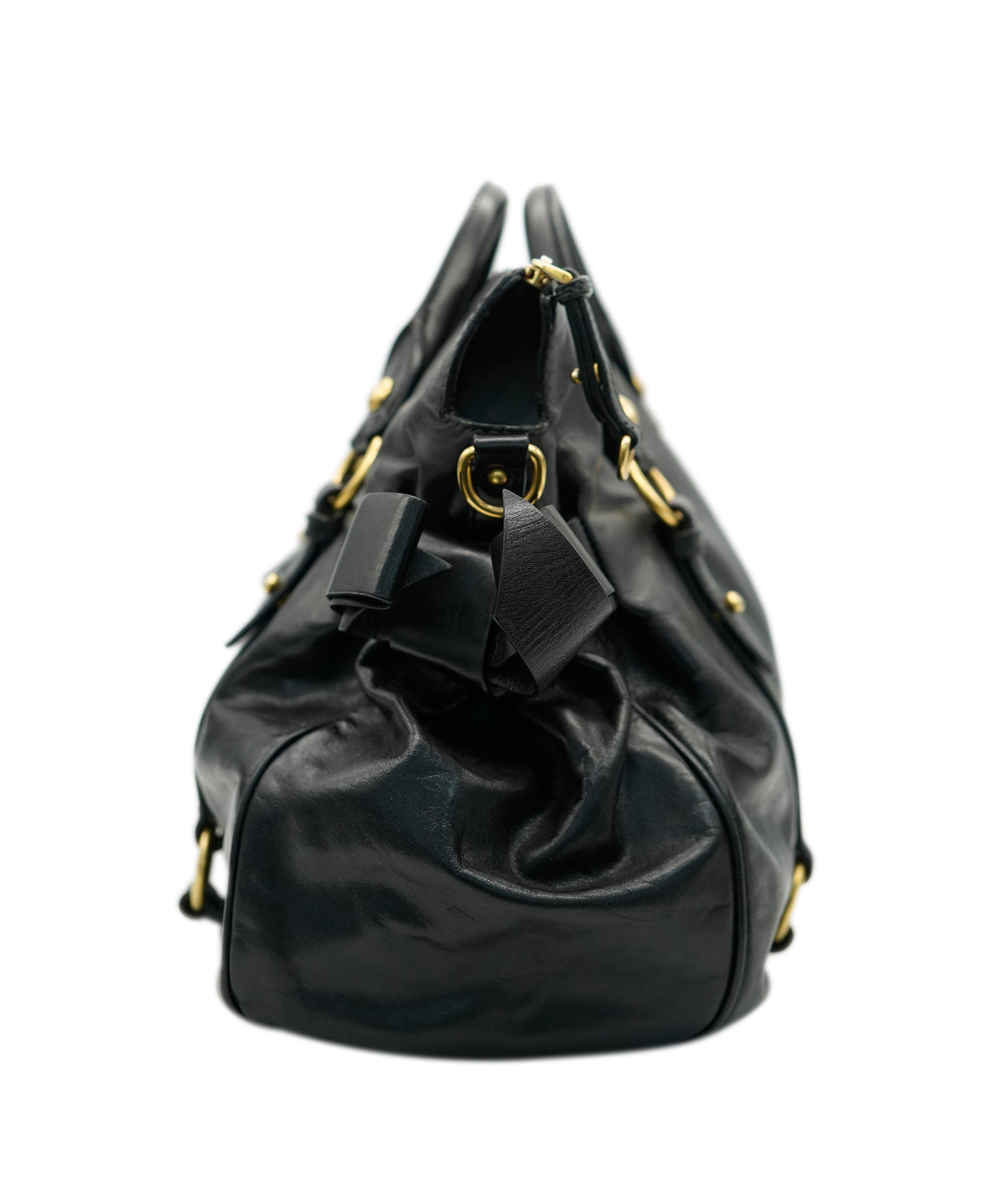 Miu Miu black slouchy tote with GHW - AJC0780