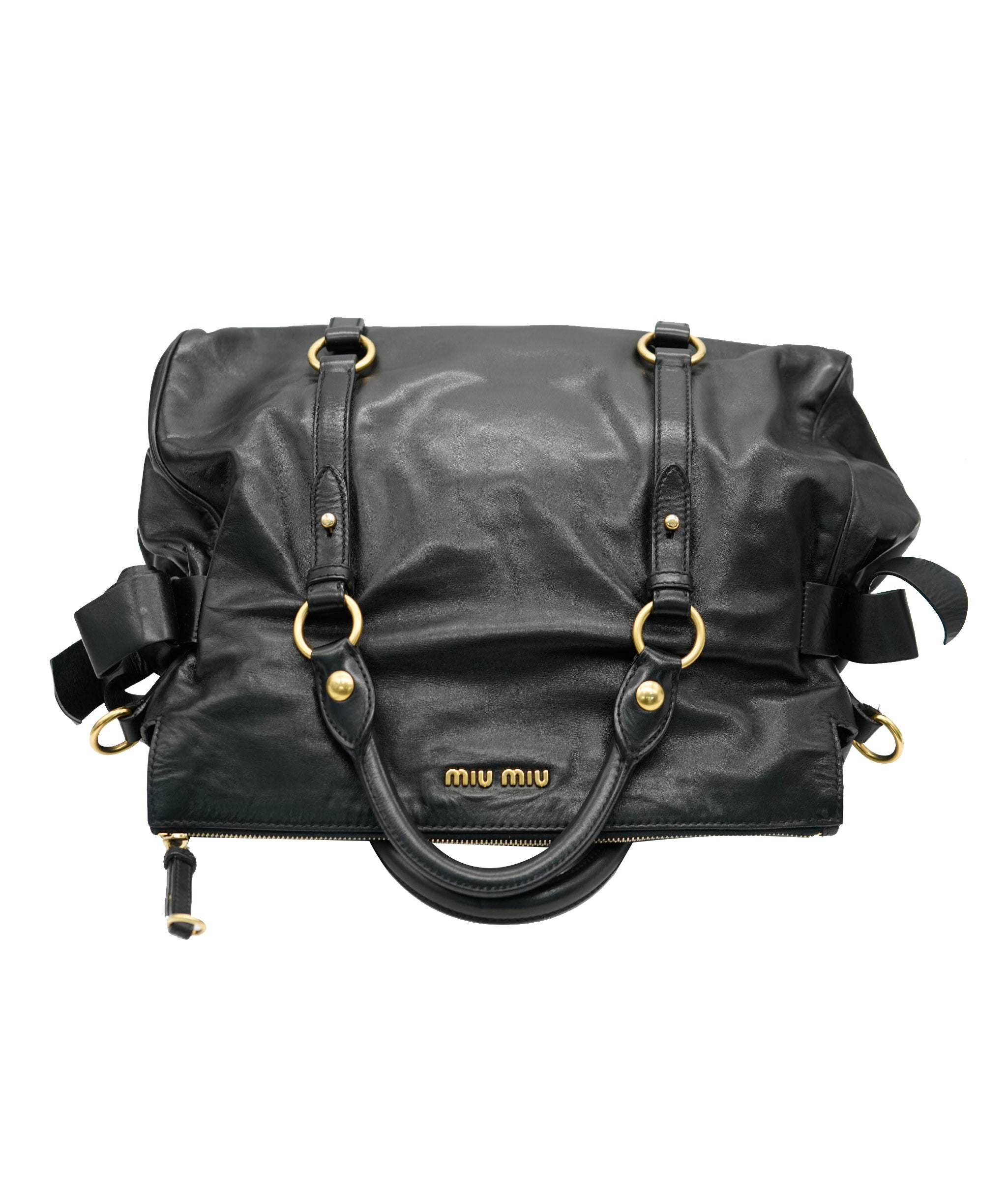 Miu Miu black slouchy tote with GHW - AJC0780