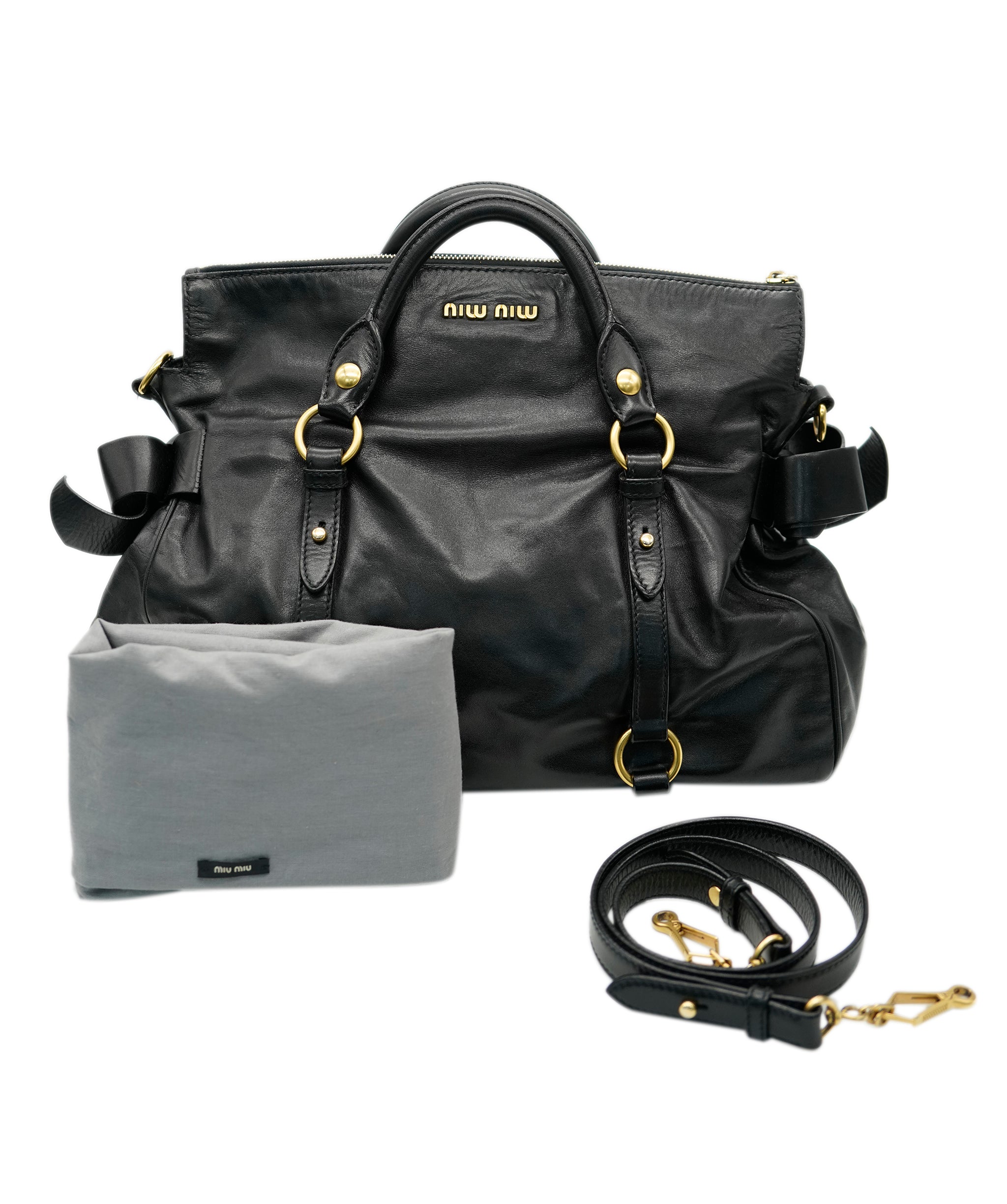 Miu Miu black slouchy tote with GHW - AJC0780