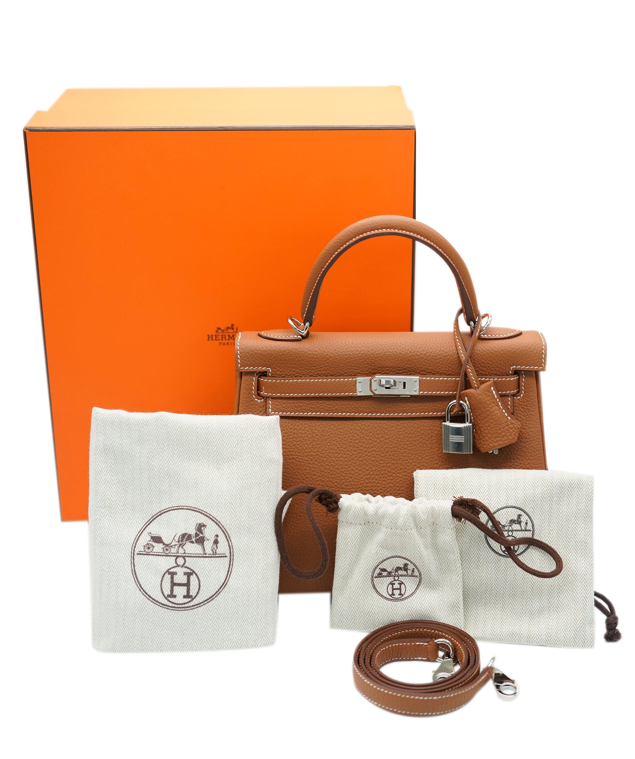 Hermes kelly 25 togo retourne gold with PHW - AJC0781