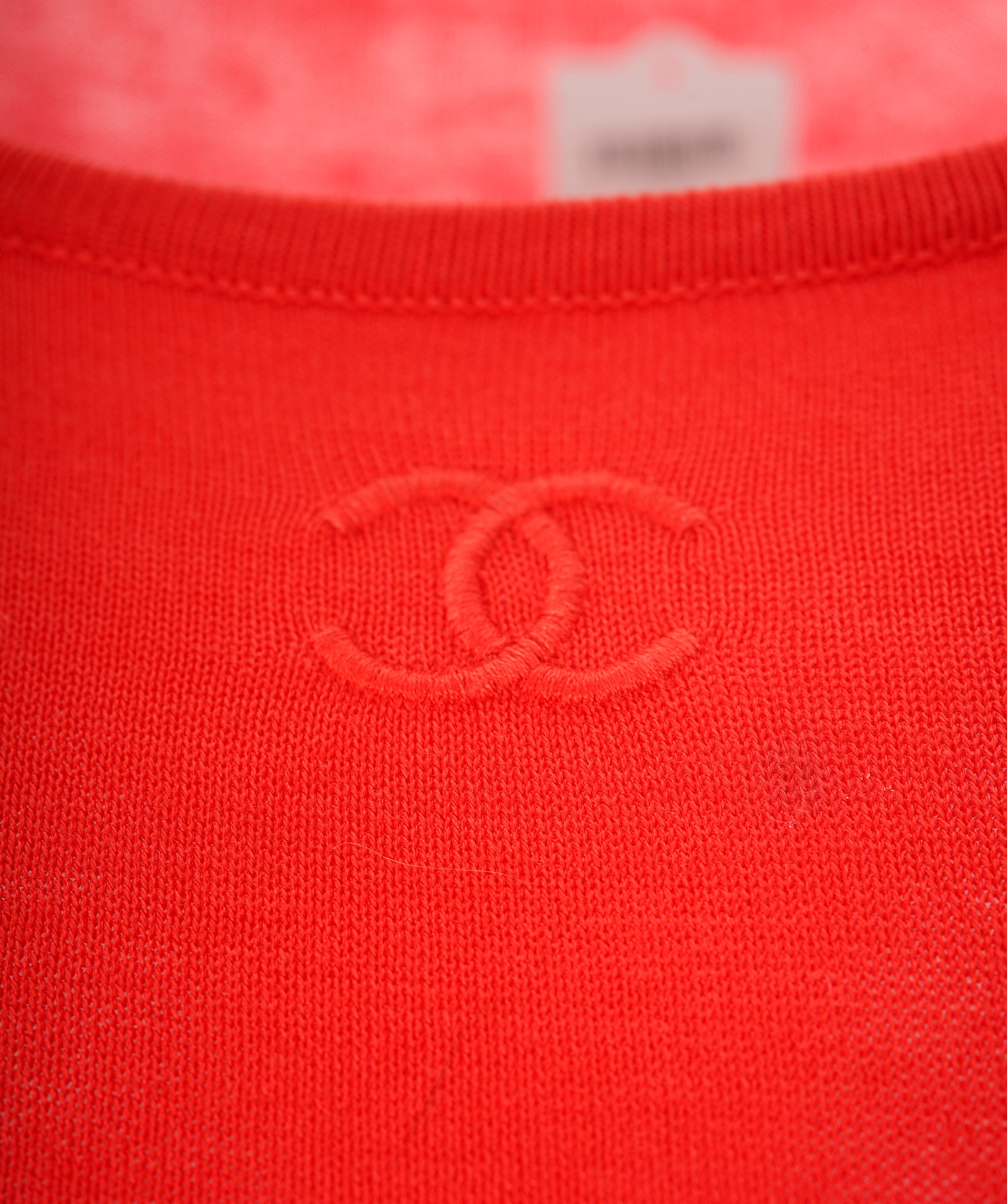 Chanel CC Sleeve Knit Top Orange Red ASL10852