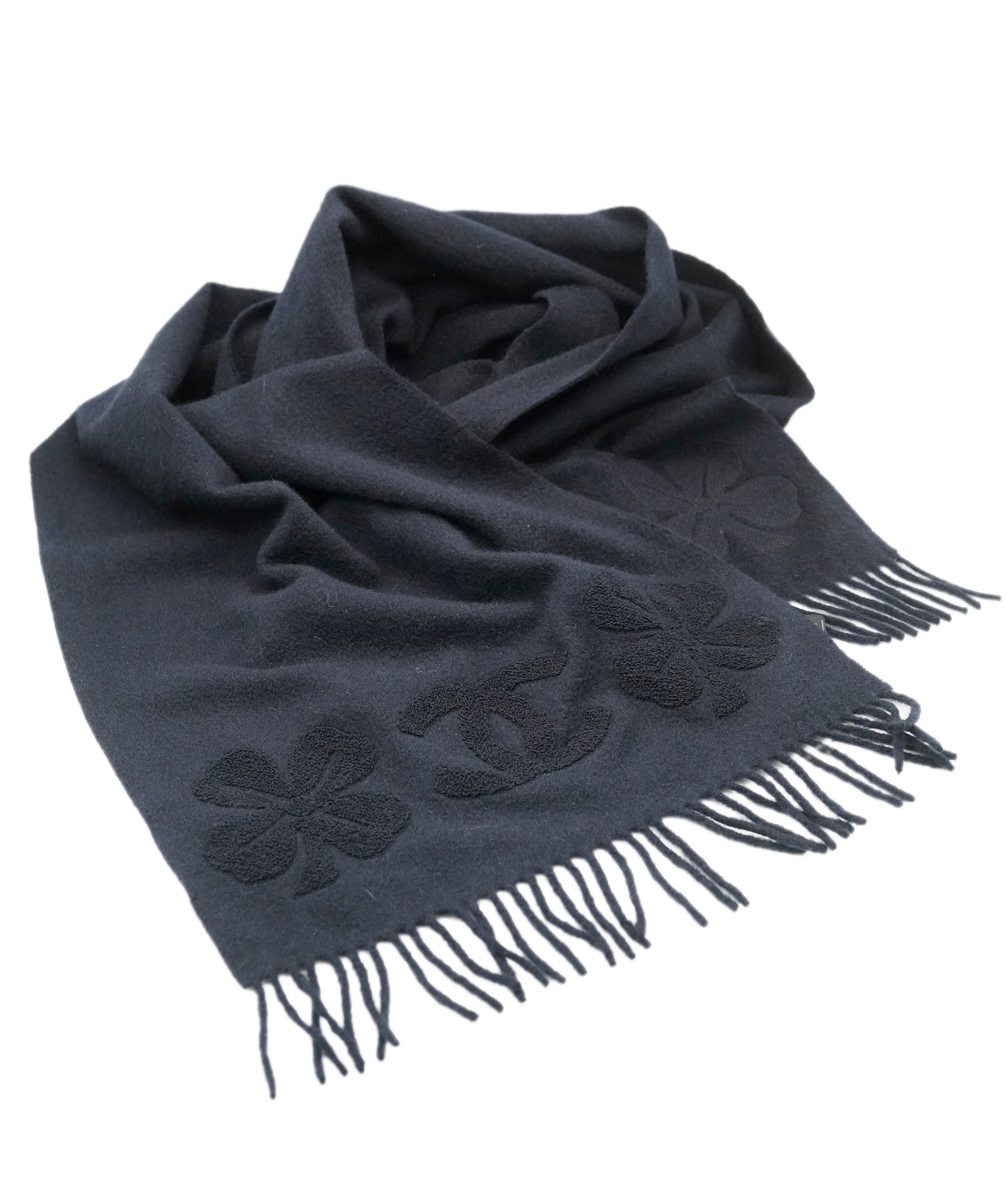 Chanel Navy CC Lucky Charm Scarf  ALL0770