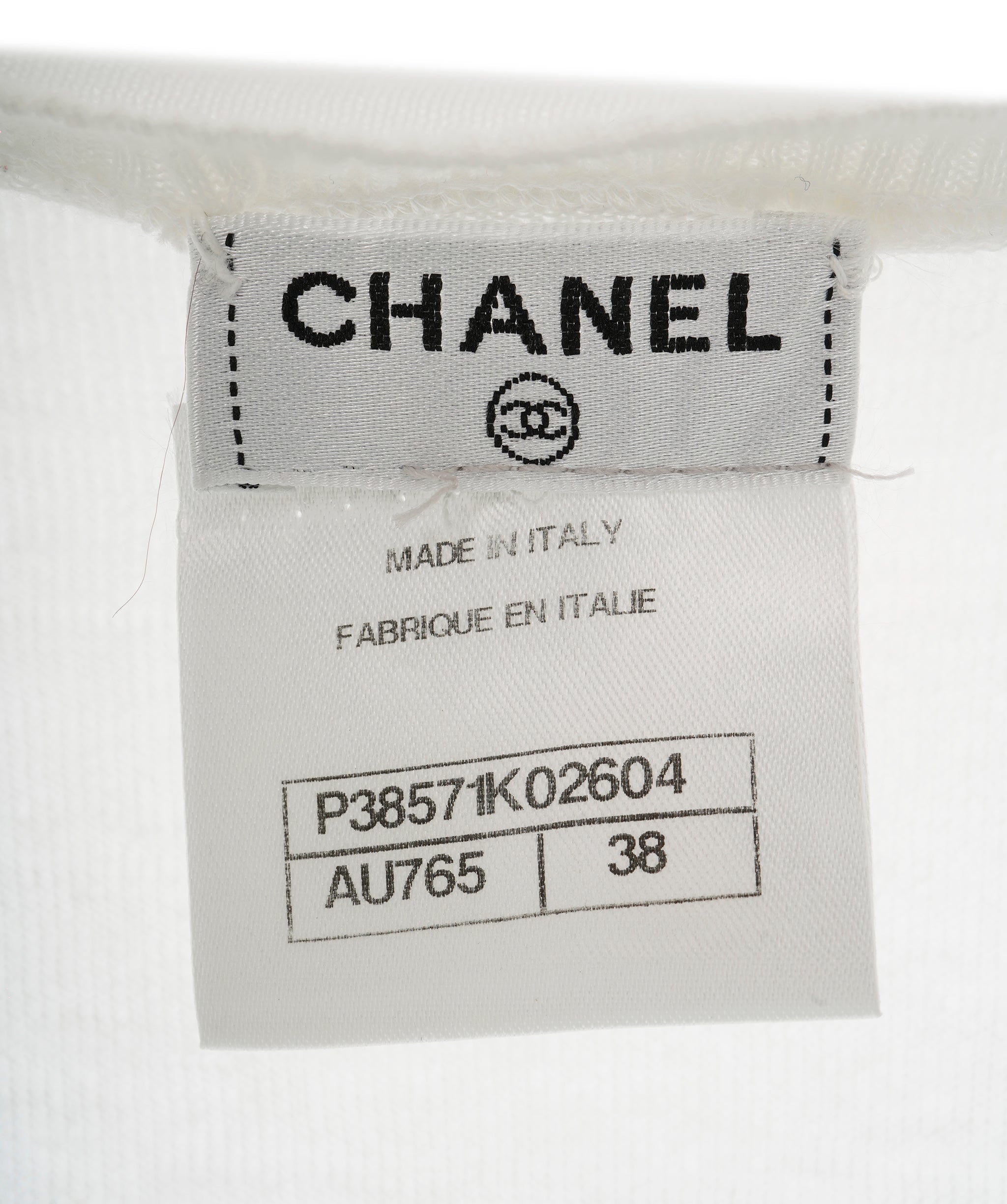 Chanel CC Sleeve Summer Knit Top White  ASL10844