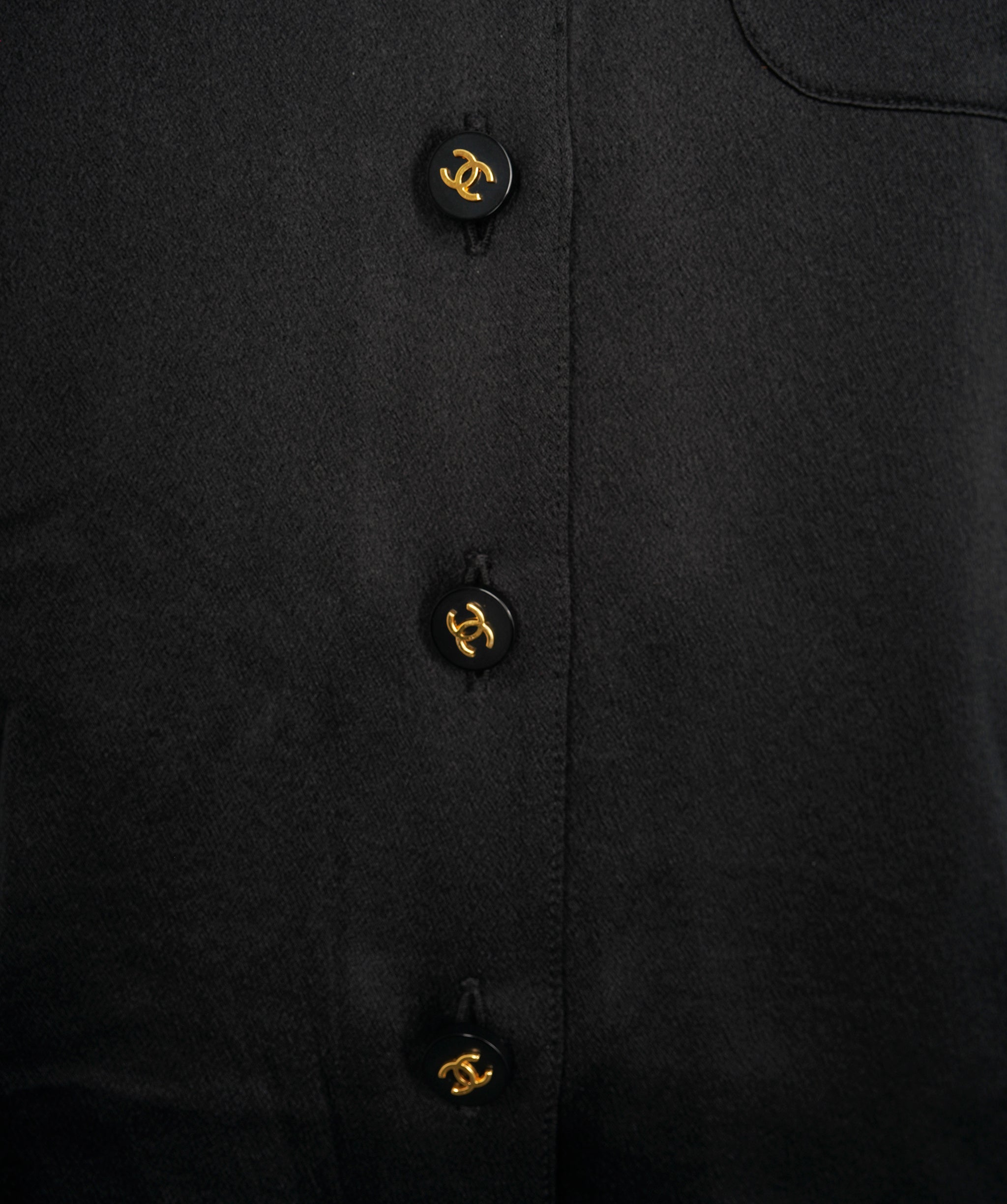 Chanel CC Buttons Silk Shirt Black  ASL10848