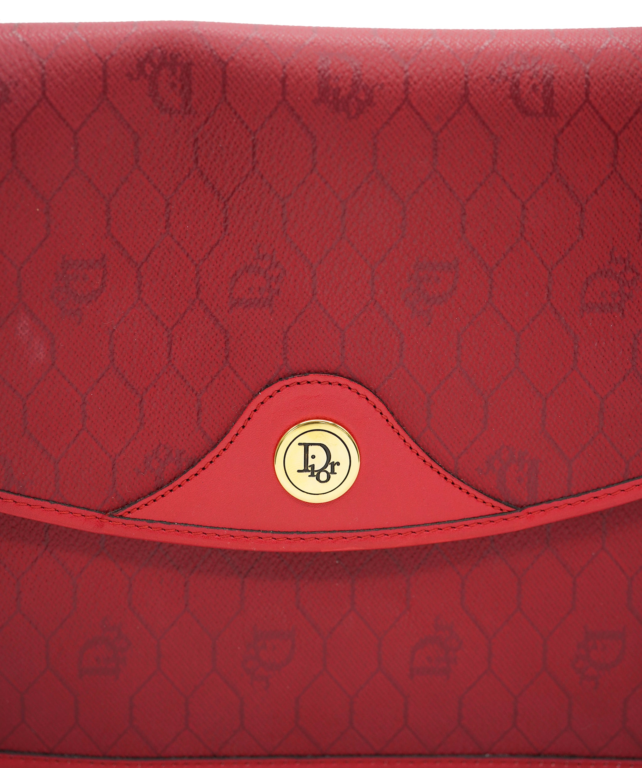 Vintage dior honeycomb red clutch - AJC0784