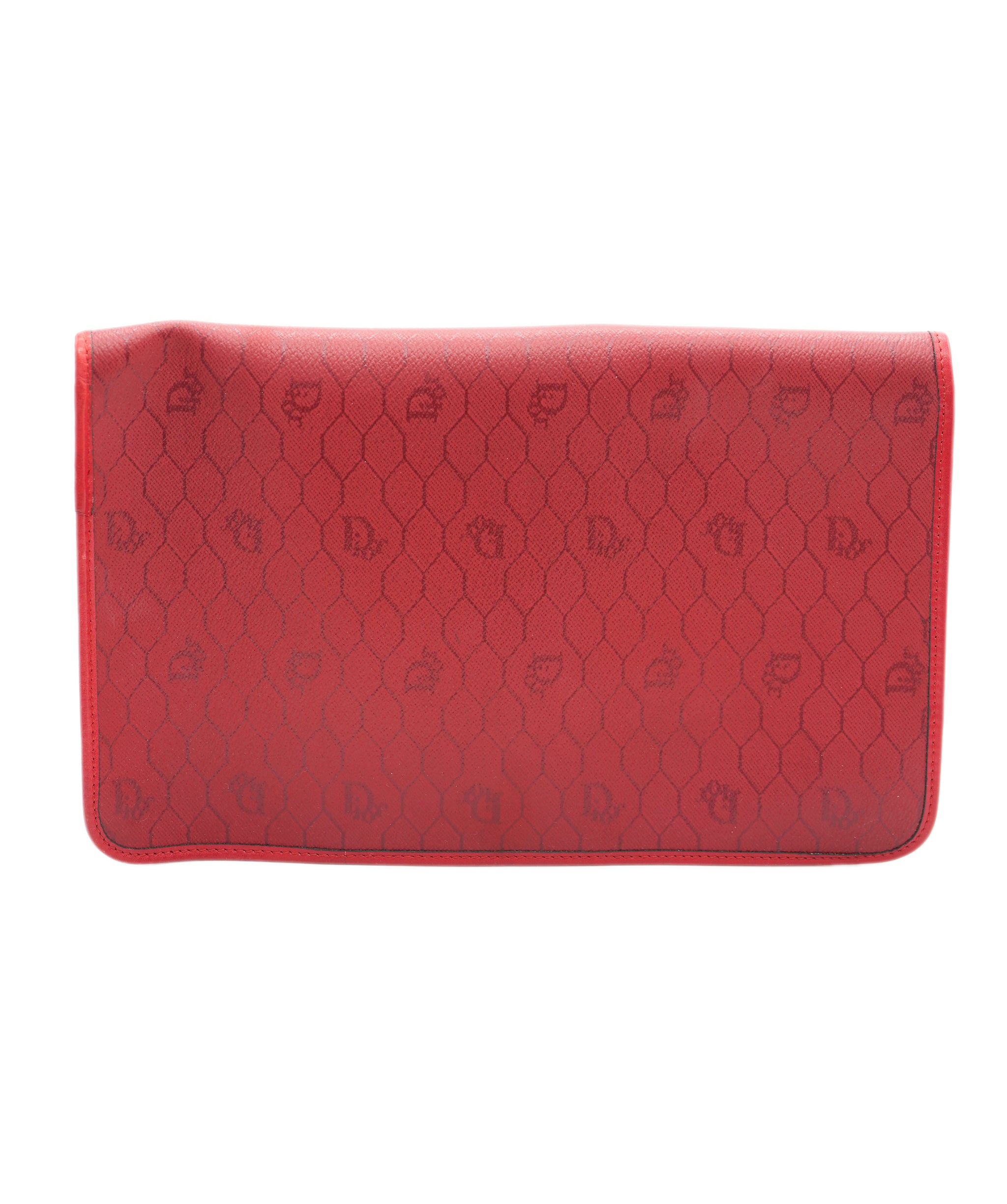 Vintage dior honeycomb red clutch - AJC0784