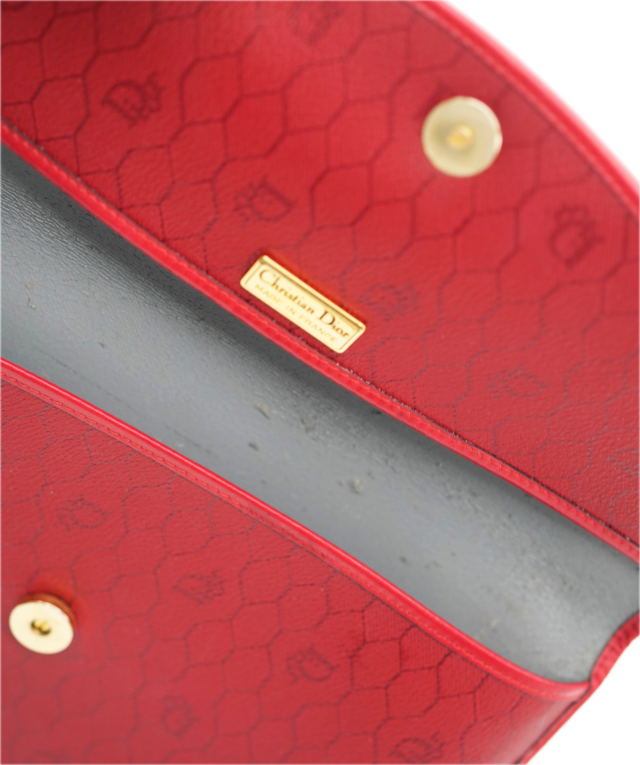 Vintage dior honeycomb red clutch - AJC0784