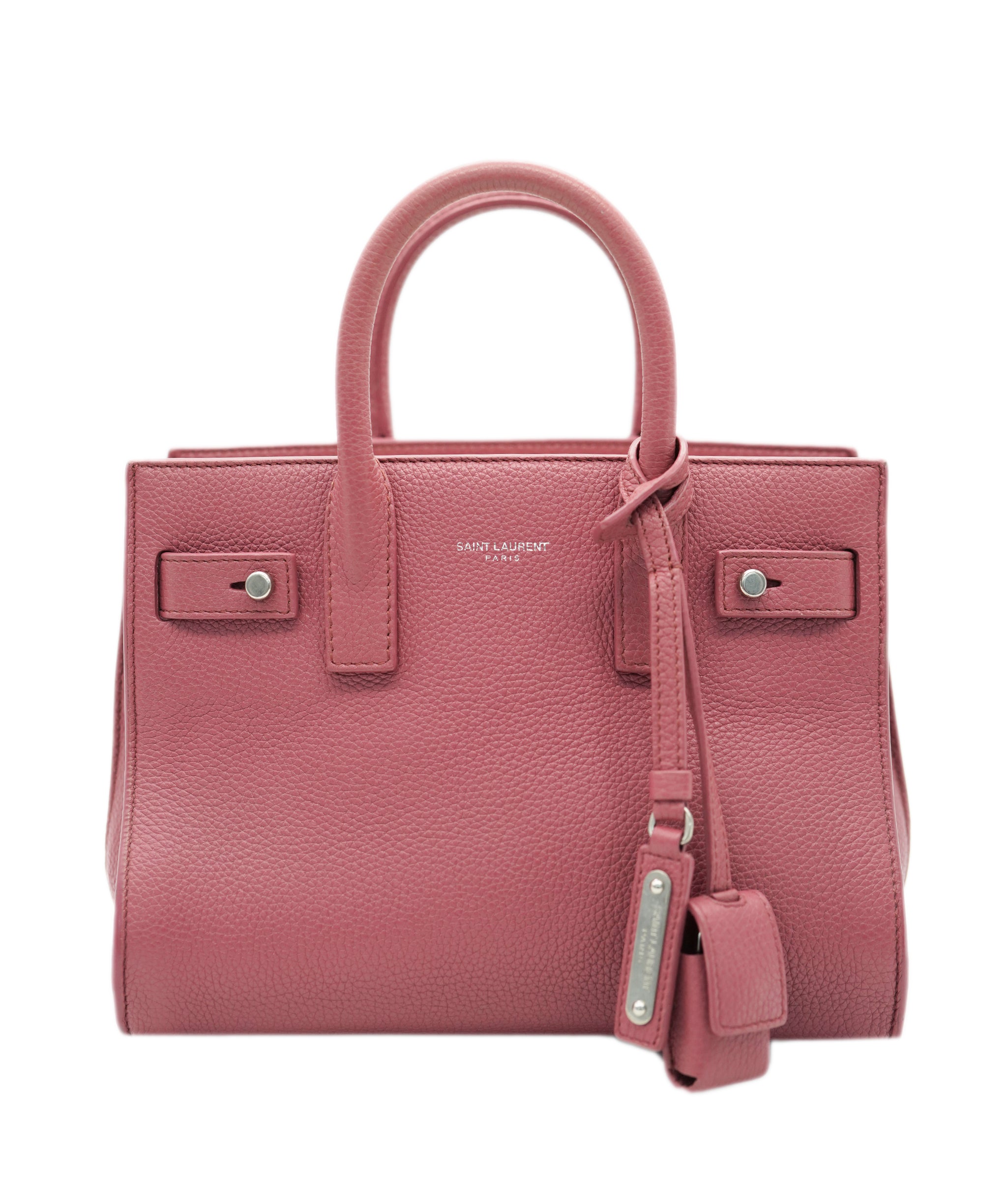 YSL Small Pink Grained Leather Sac De Jour Bag PHW AGC1722