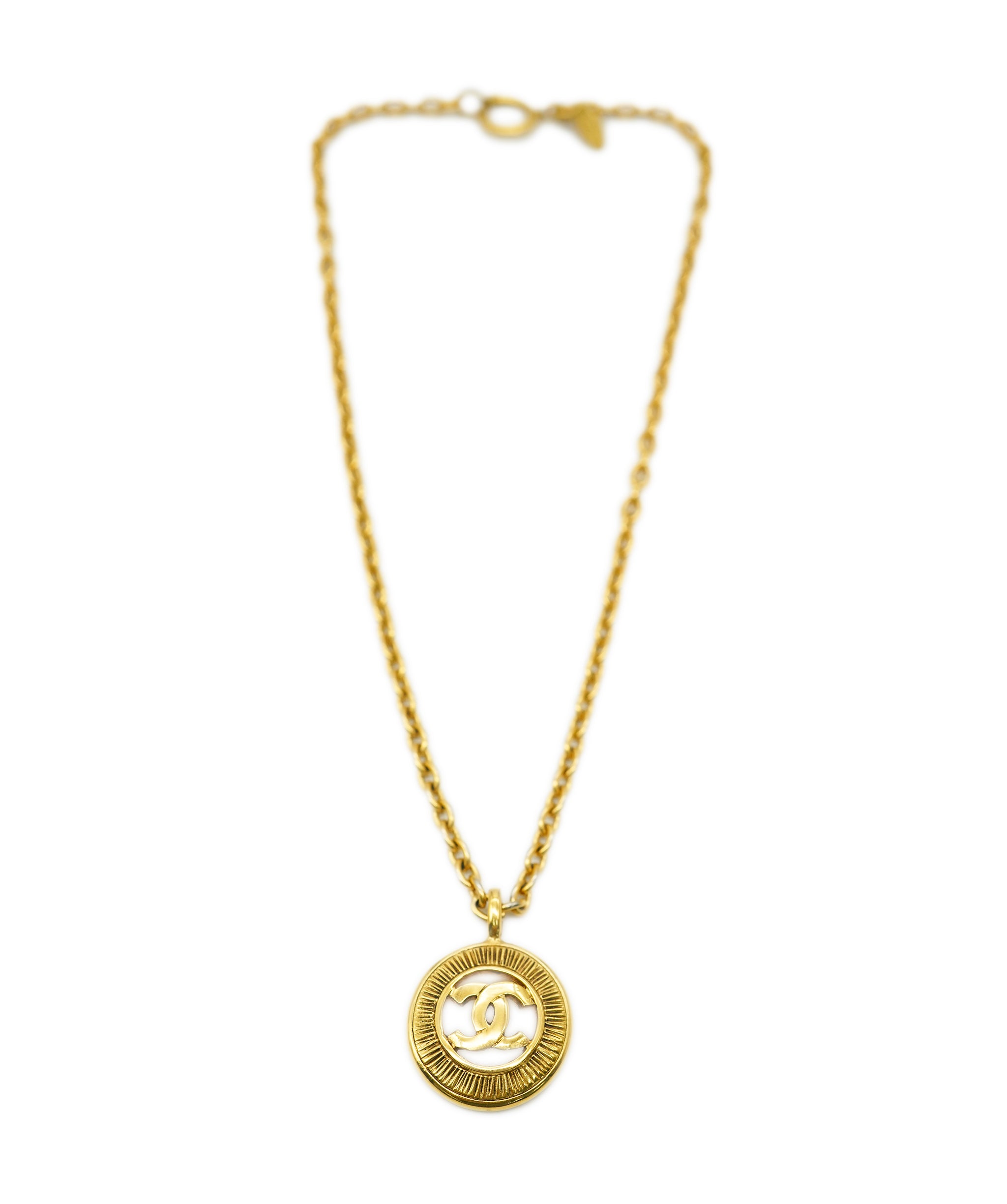 Chanel 24kt Sunburst Vintage Necklace  ALL0778