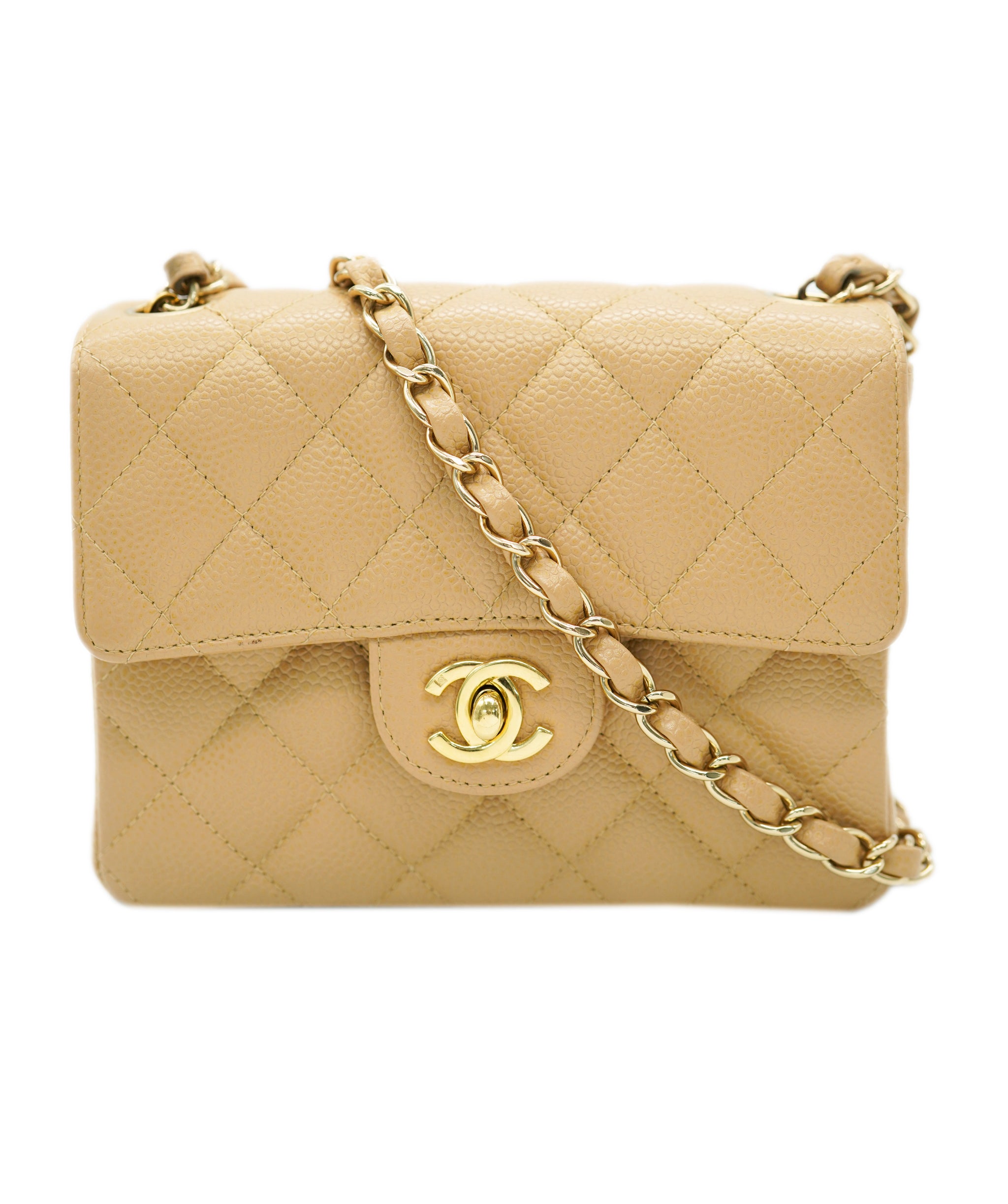 Chanel Beige Vintage Mini Caviar Square 90220677 DBXS0035