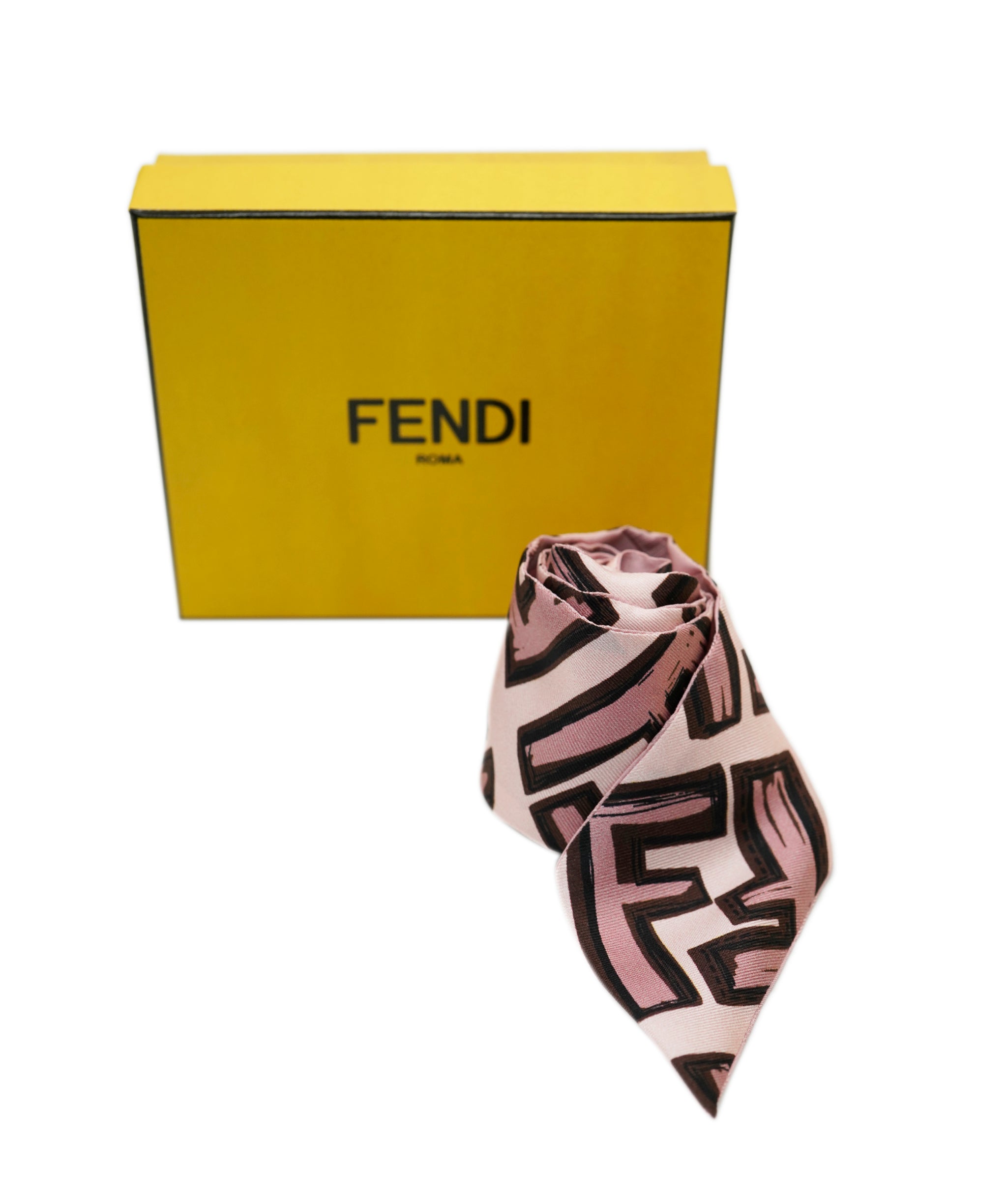 Fendi Pink FF Silk Twilly 120cm  ALL0802