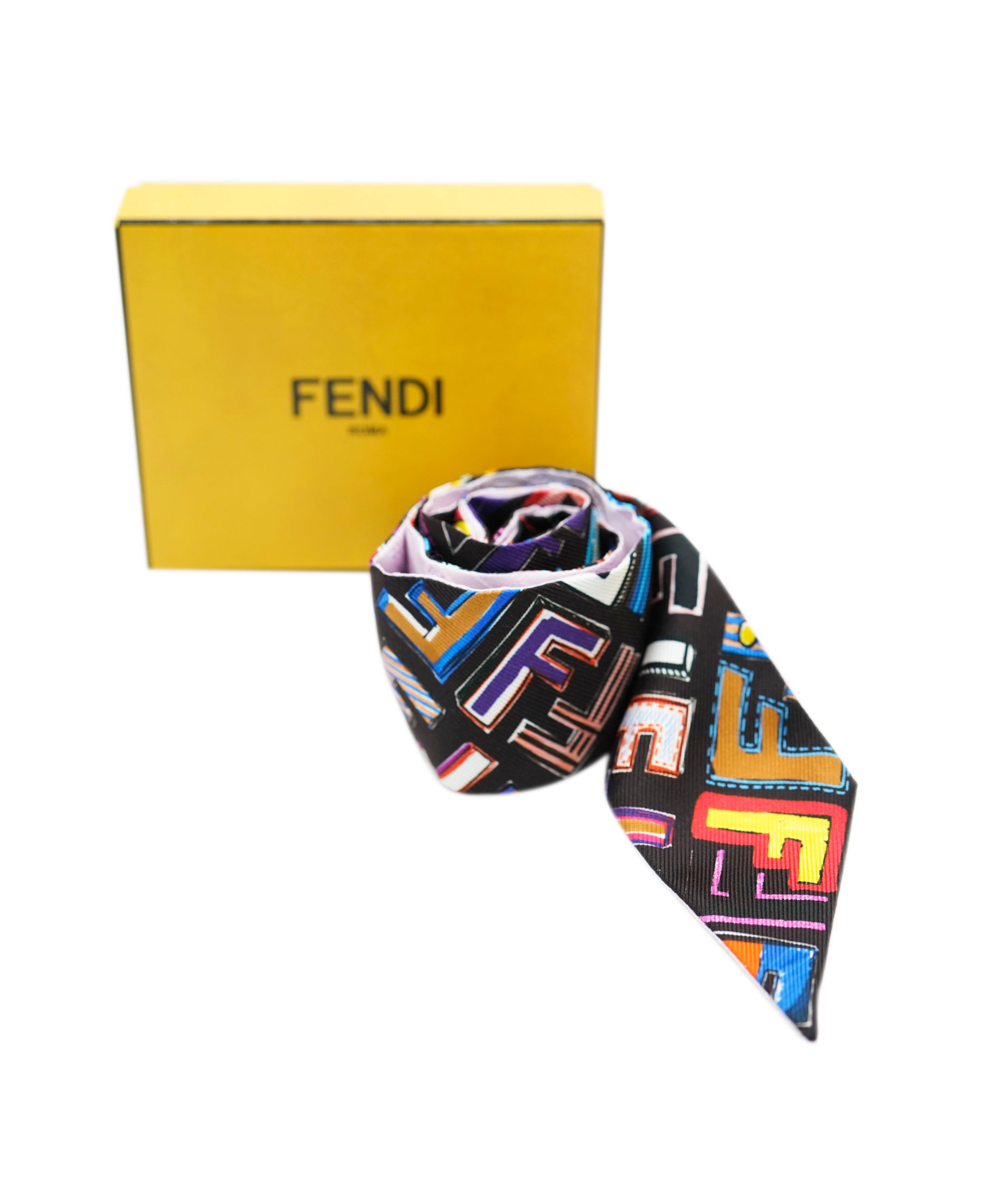 Fendi Multi Coloured Silk Twilly 120cm  ALL0801