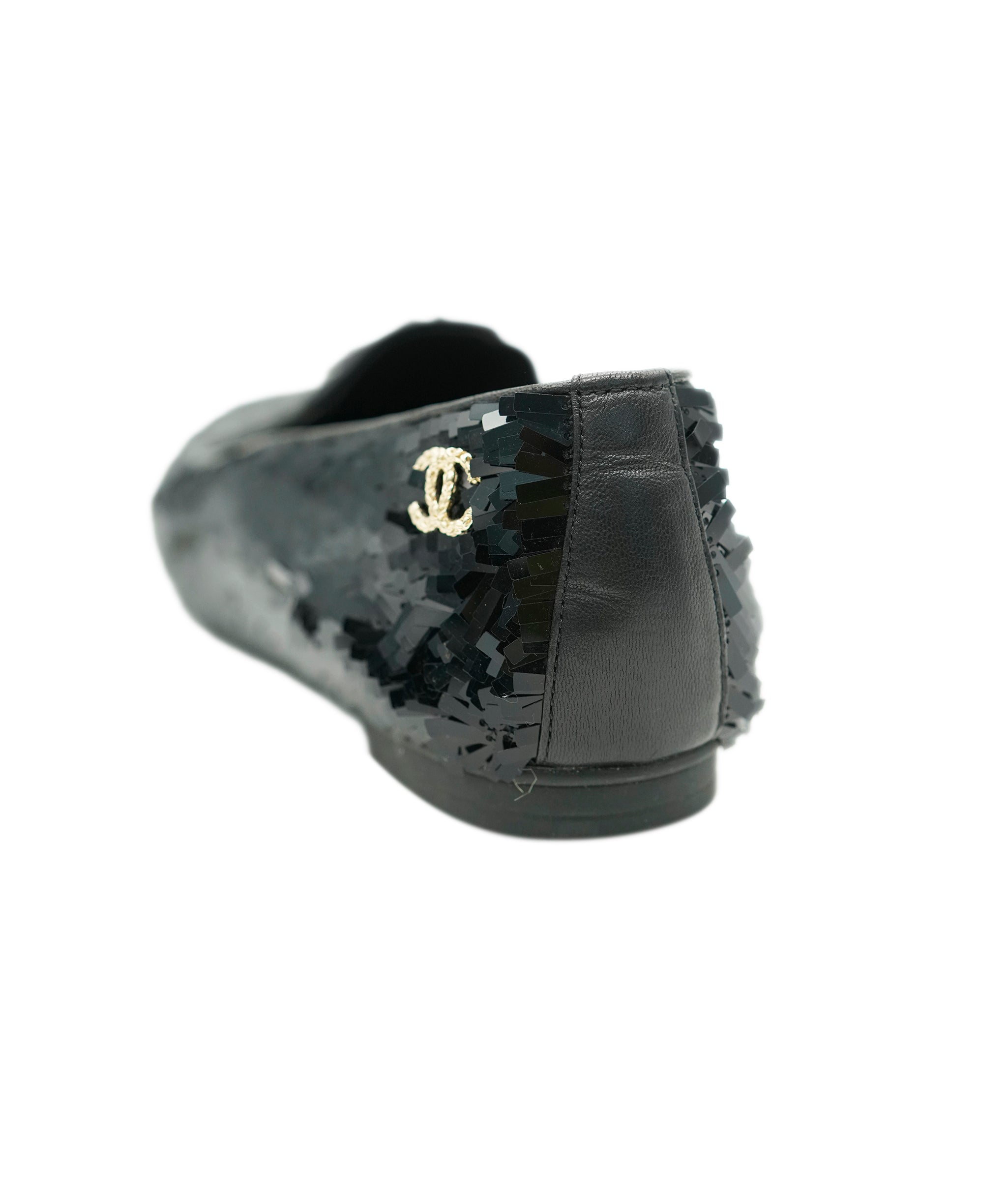 Chanel Sequin Loafers With CC Detail in Box  ALC1813