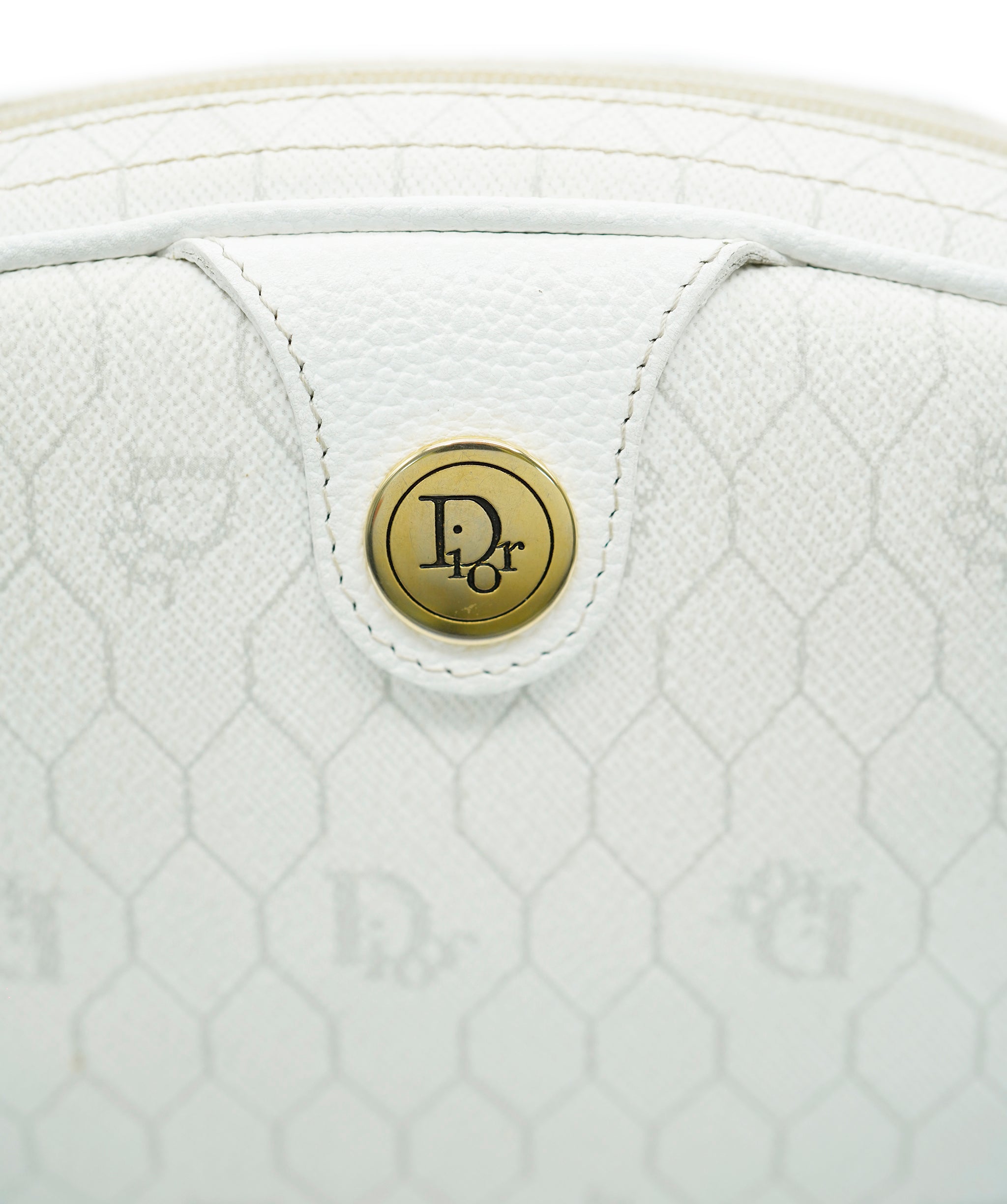 Christian Dior Vintage White Coated Canvas Dome Crossbody  ALL0783