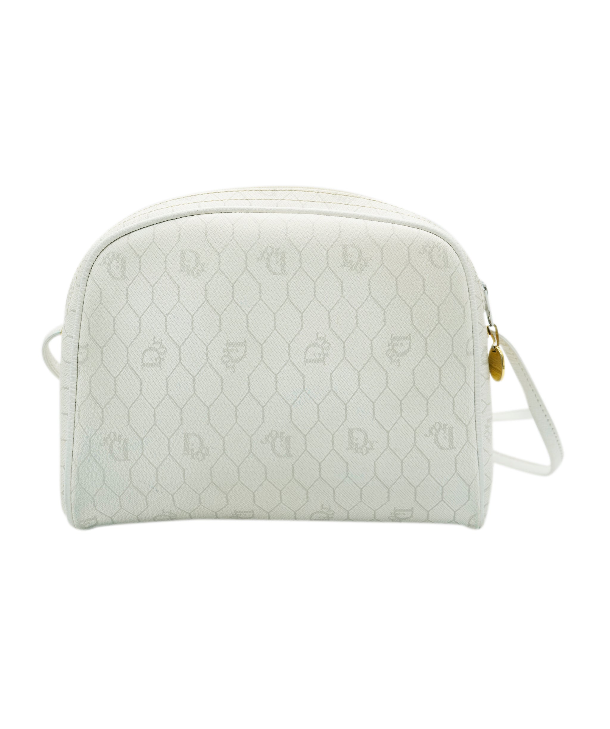 Christian Dior Vintage White Coated Canvas Dome Crossbody  ALL0783