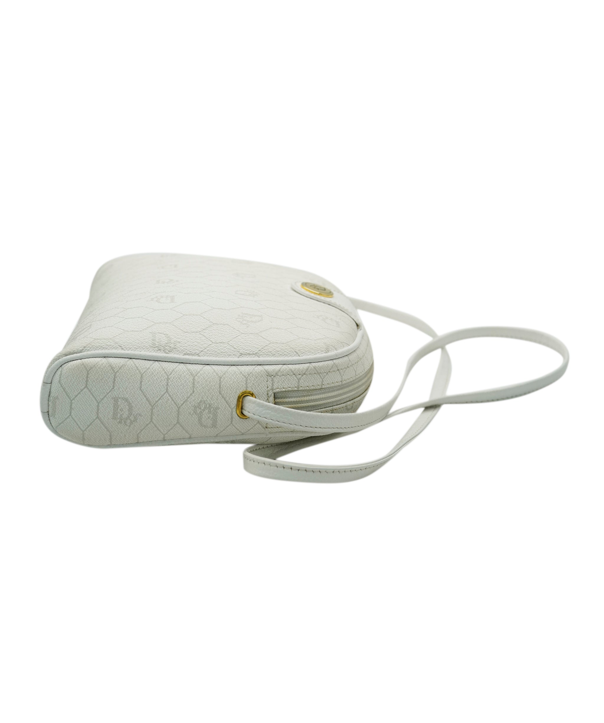 Christian Dior Vintage White Coated Canvas Dome Crossbody  ALL0783