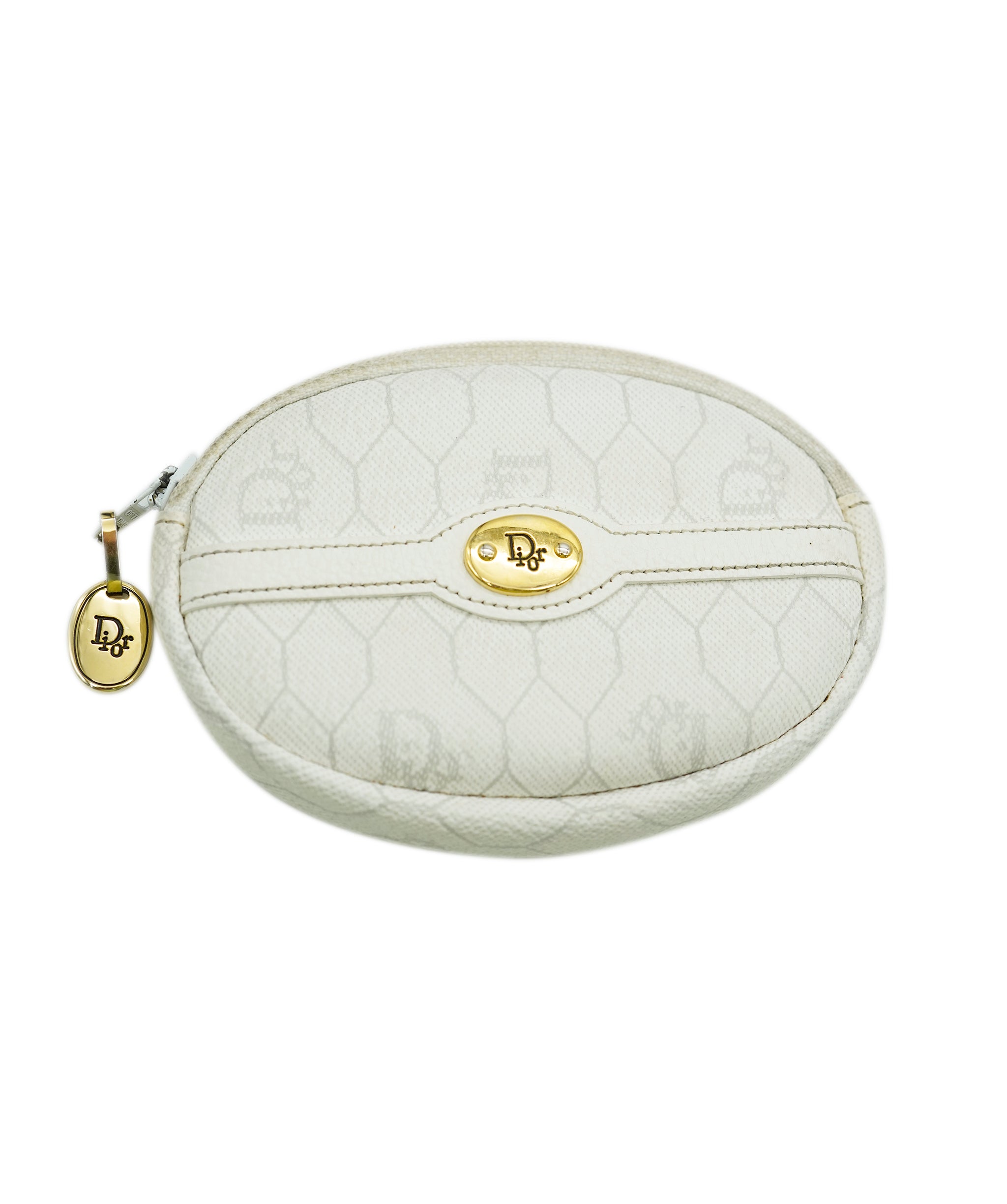 Christian Dior Vintage White Coated Canvas Dome Crossbody  ALL0783