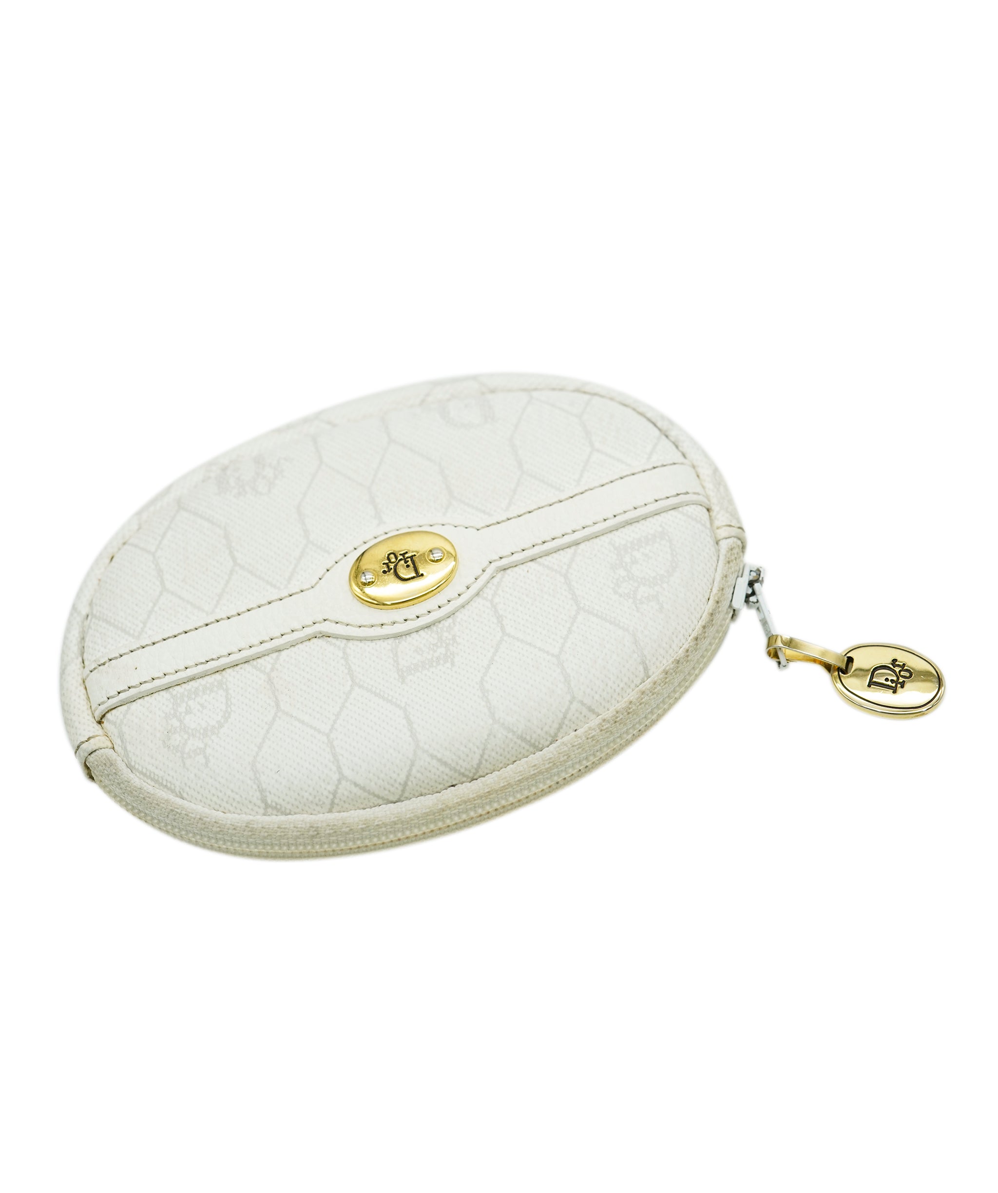 Christian Dior Vintage White Coated Canvas Dome Crossbody  ALL0783