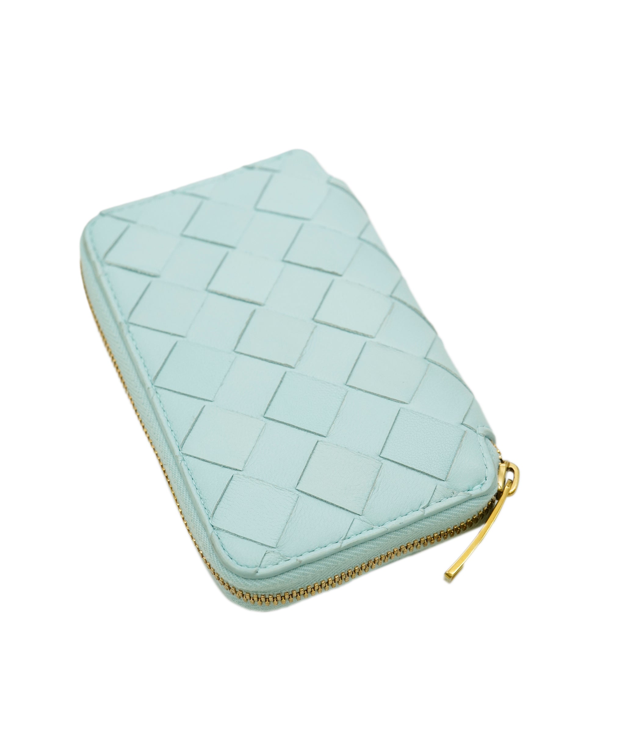 Bottega baby blue zip keyholder with GHW AJL0207