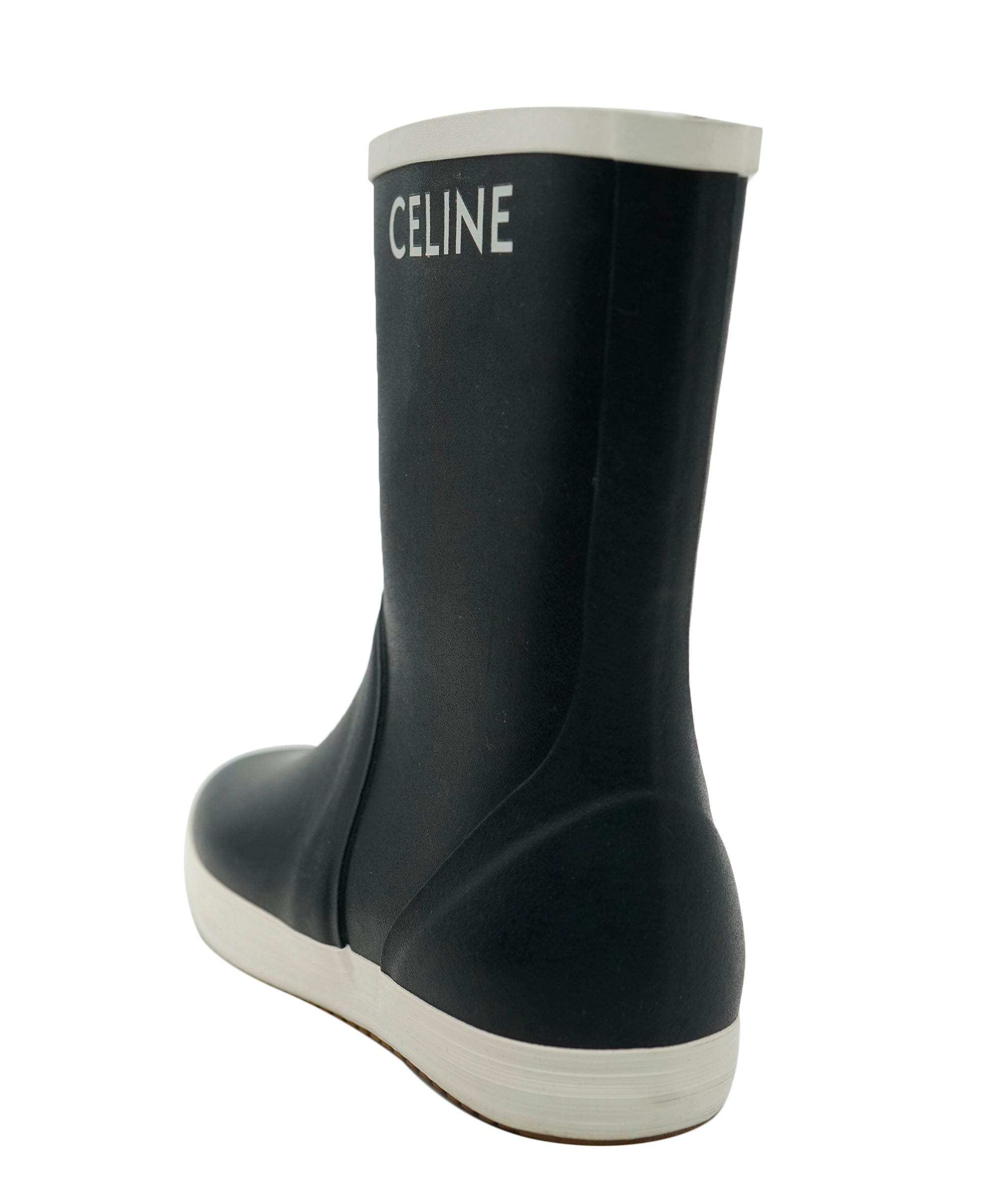 Celine wellington boots size 40 navy and white  AJL0201