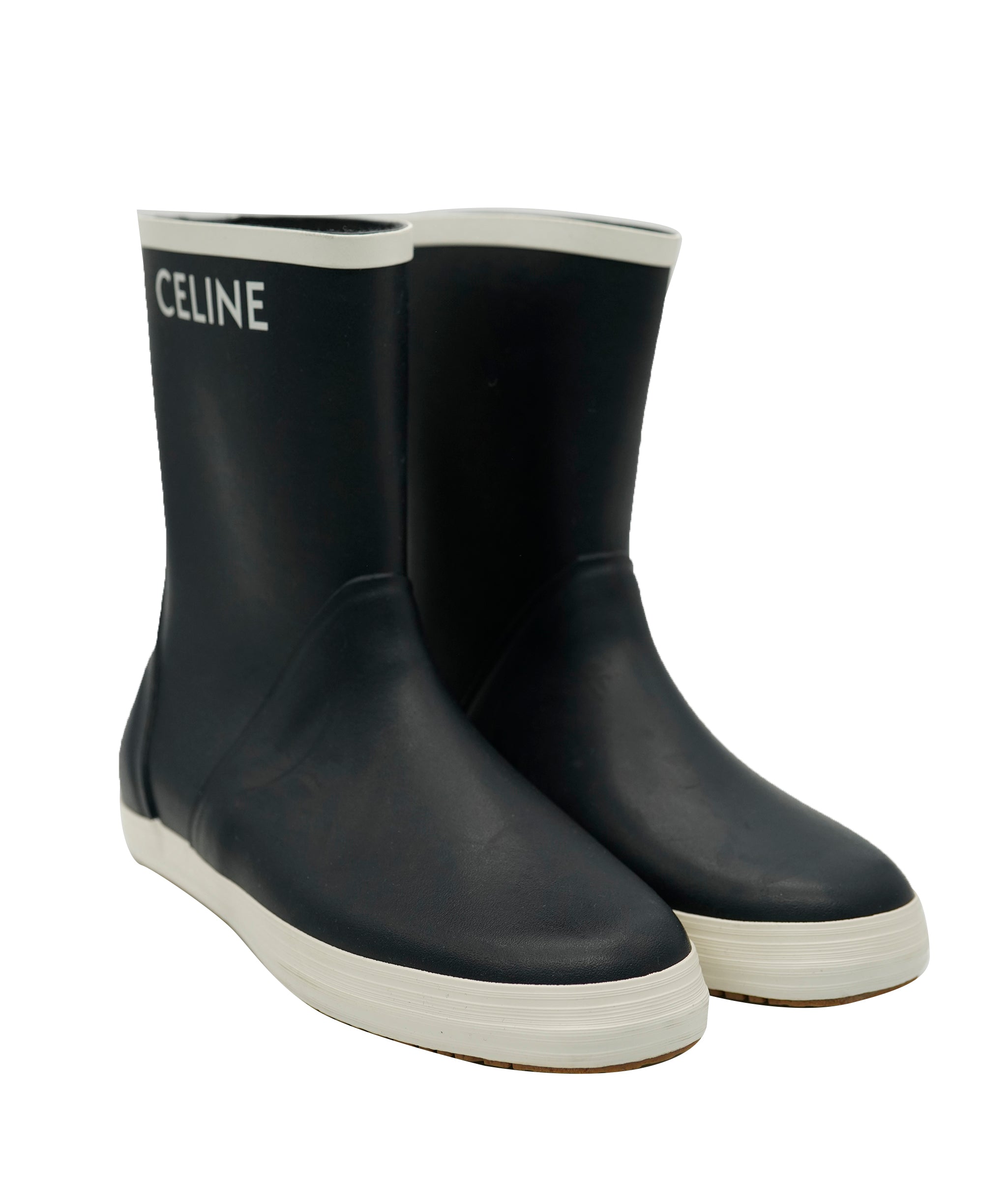 Celine wellington boots size 40 navy and white  AJL0201