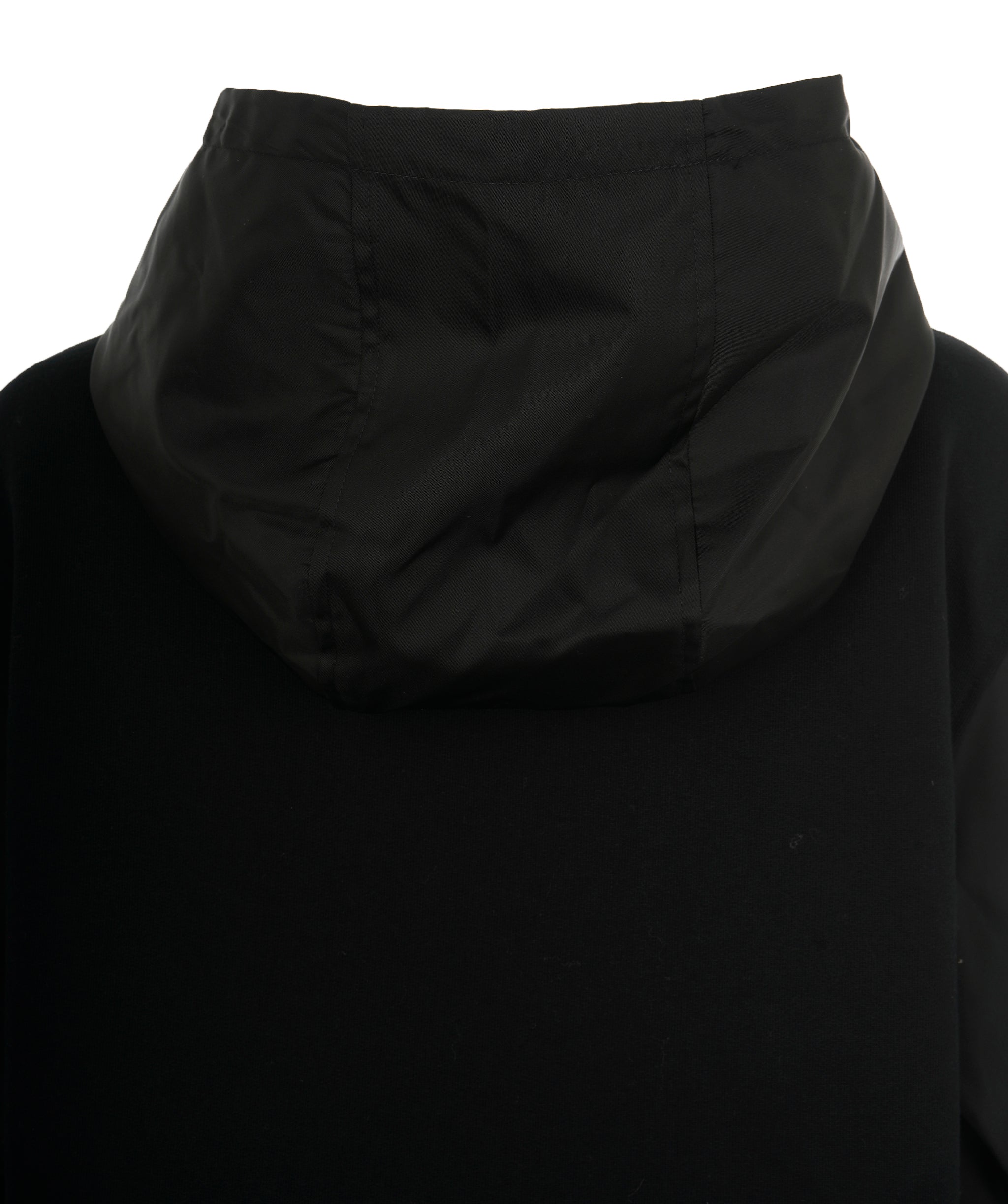 Prada black cotton & nylon hoodie with triangle logo AJL0211