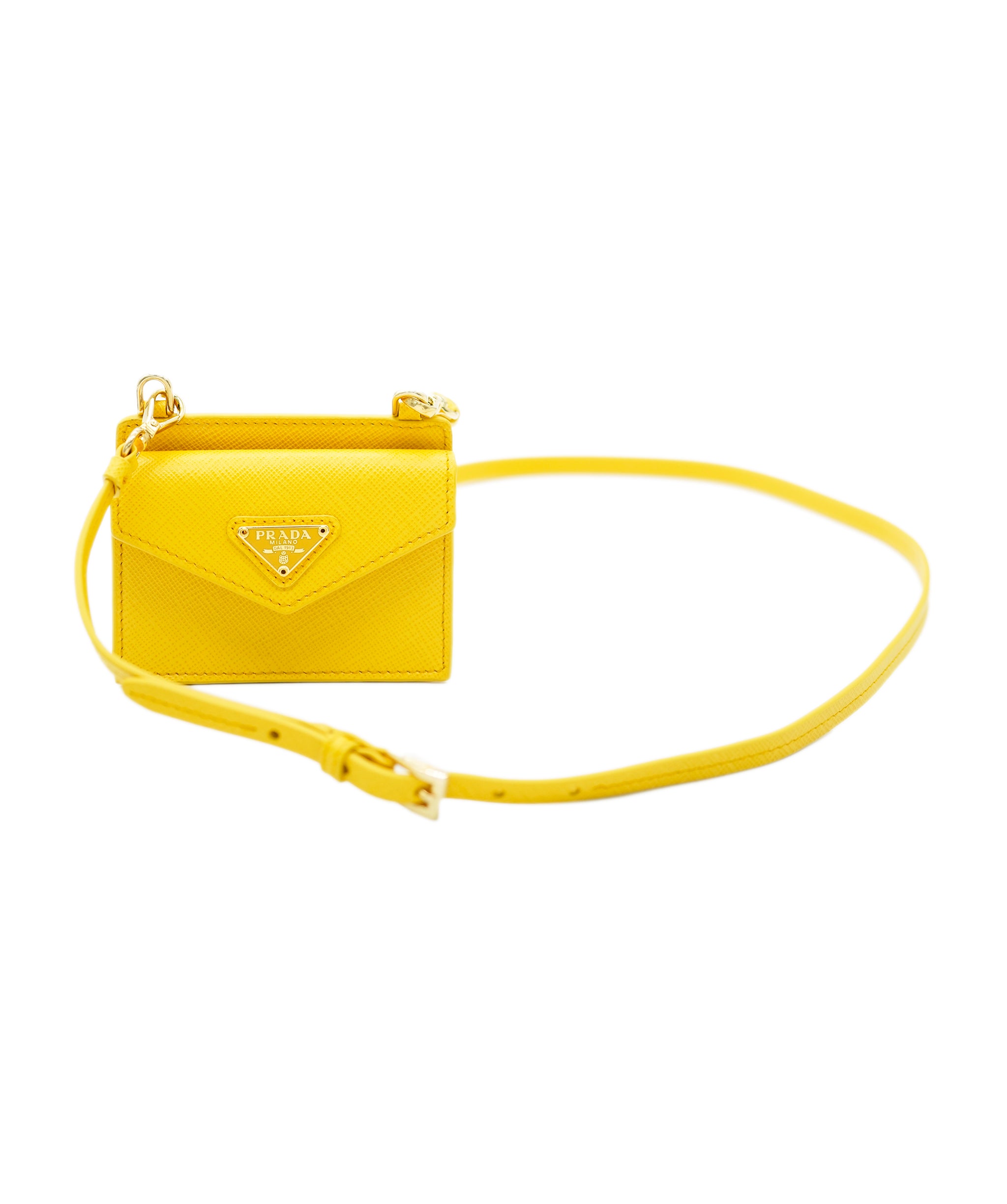 Prada mini saffiano leather yellow WOC with GHW  AJL0214