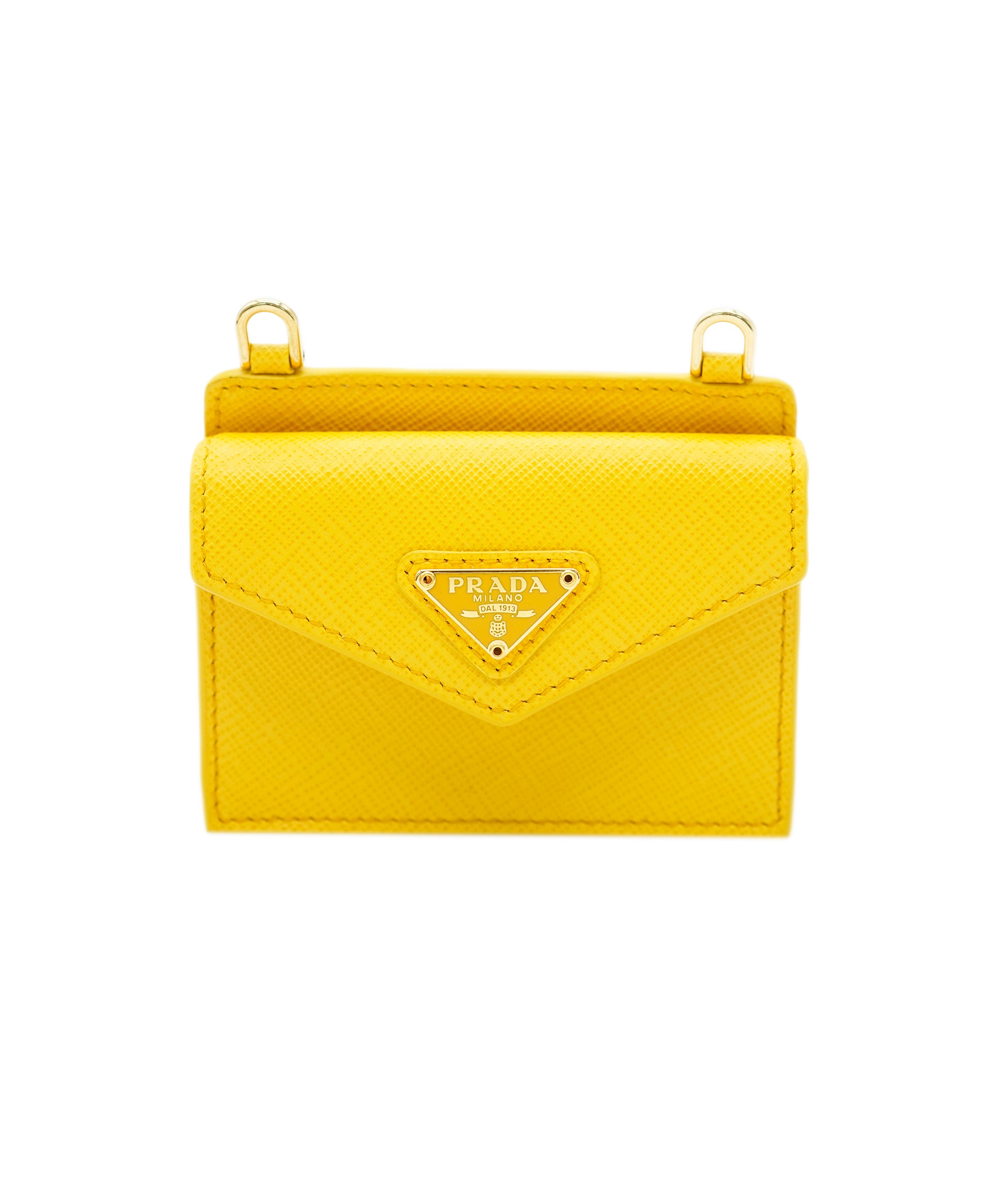 Prada mini saffiano leather yellow WOC with GHW  AJL0214