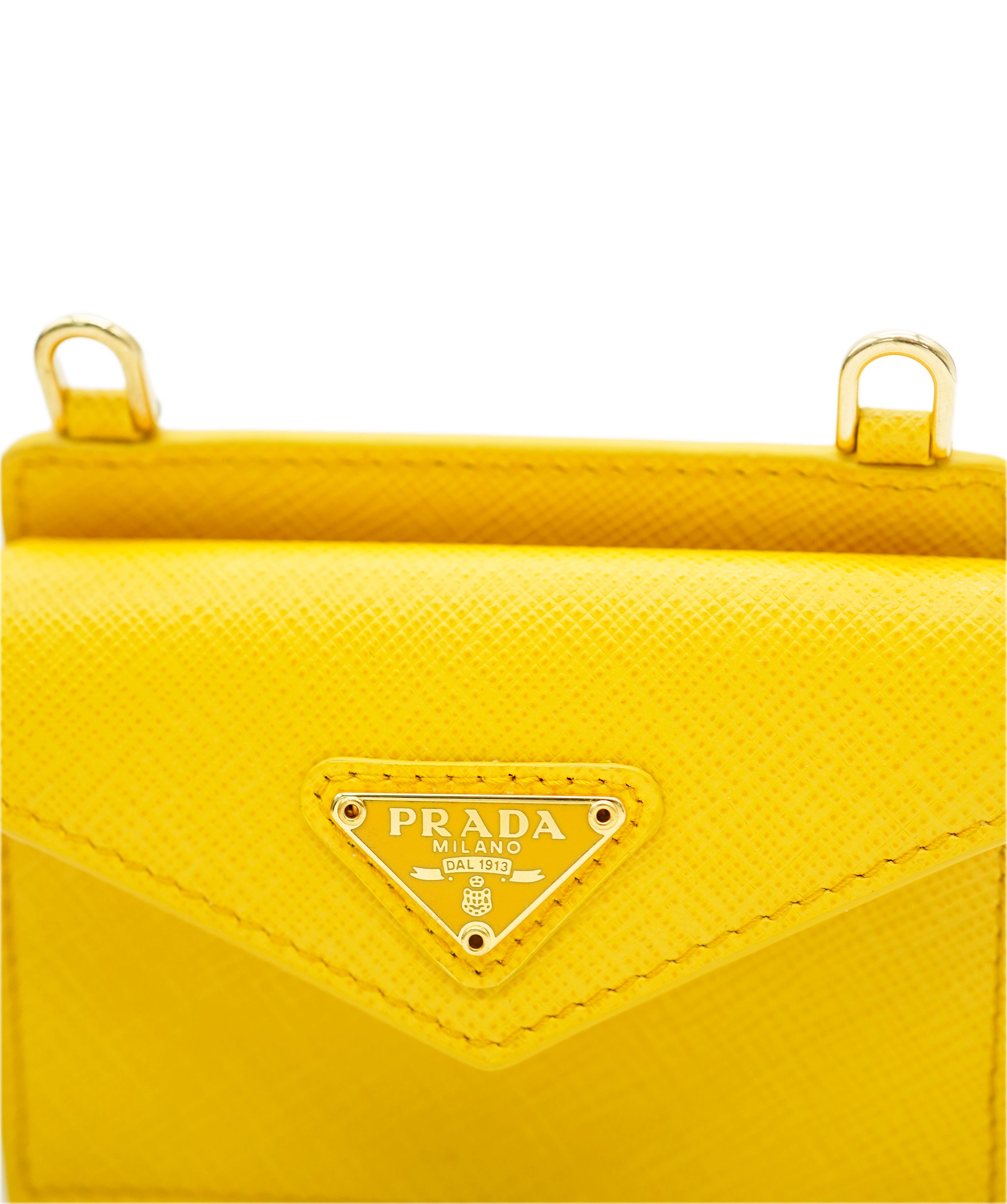 Prada mini saffiano leather yellow WOC with GHW  AJL0214