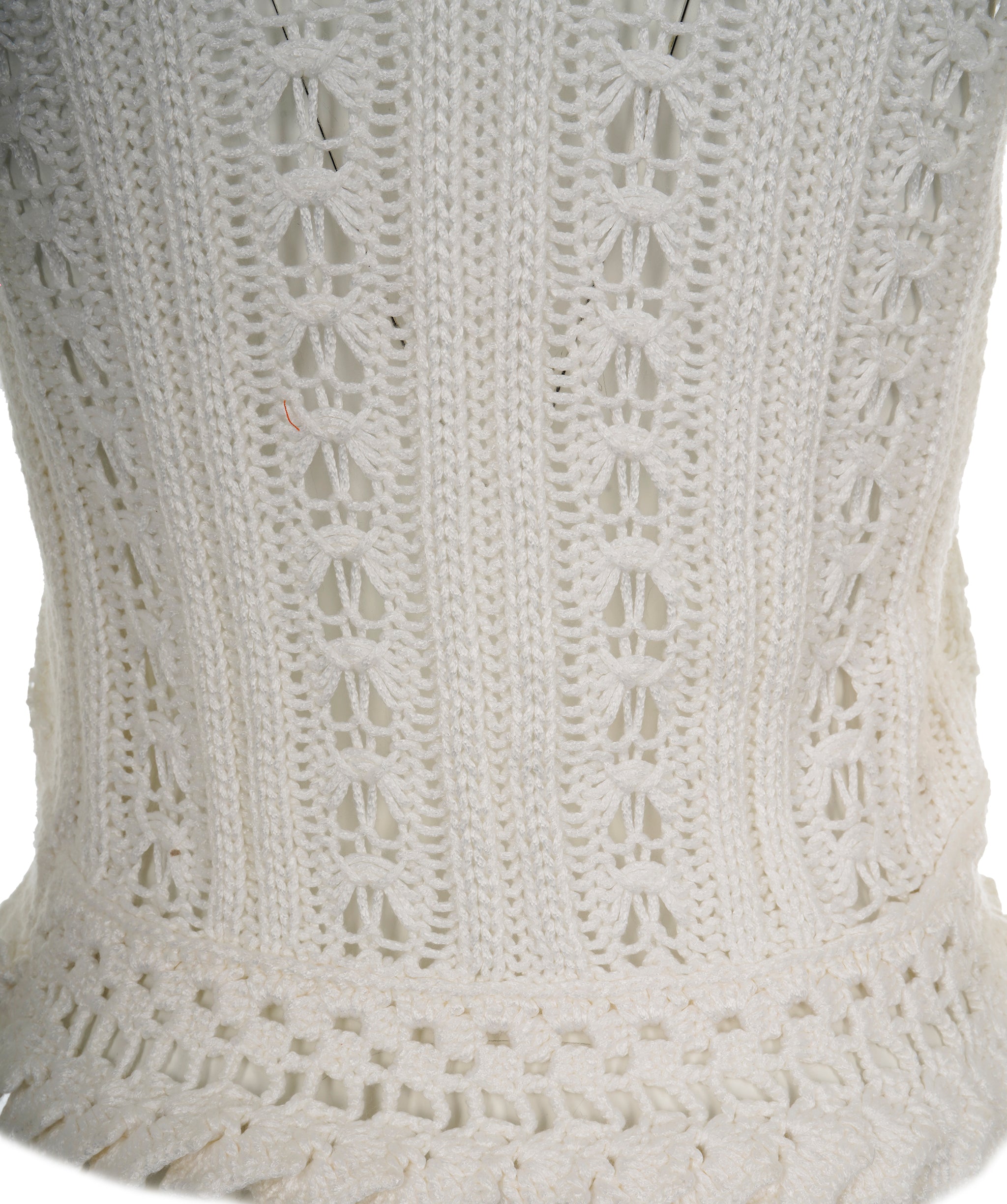 Chanel CC Crotchet White Cardigan 34  ALL0796