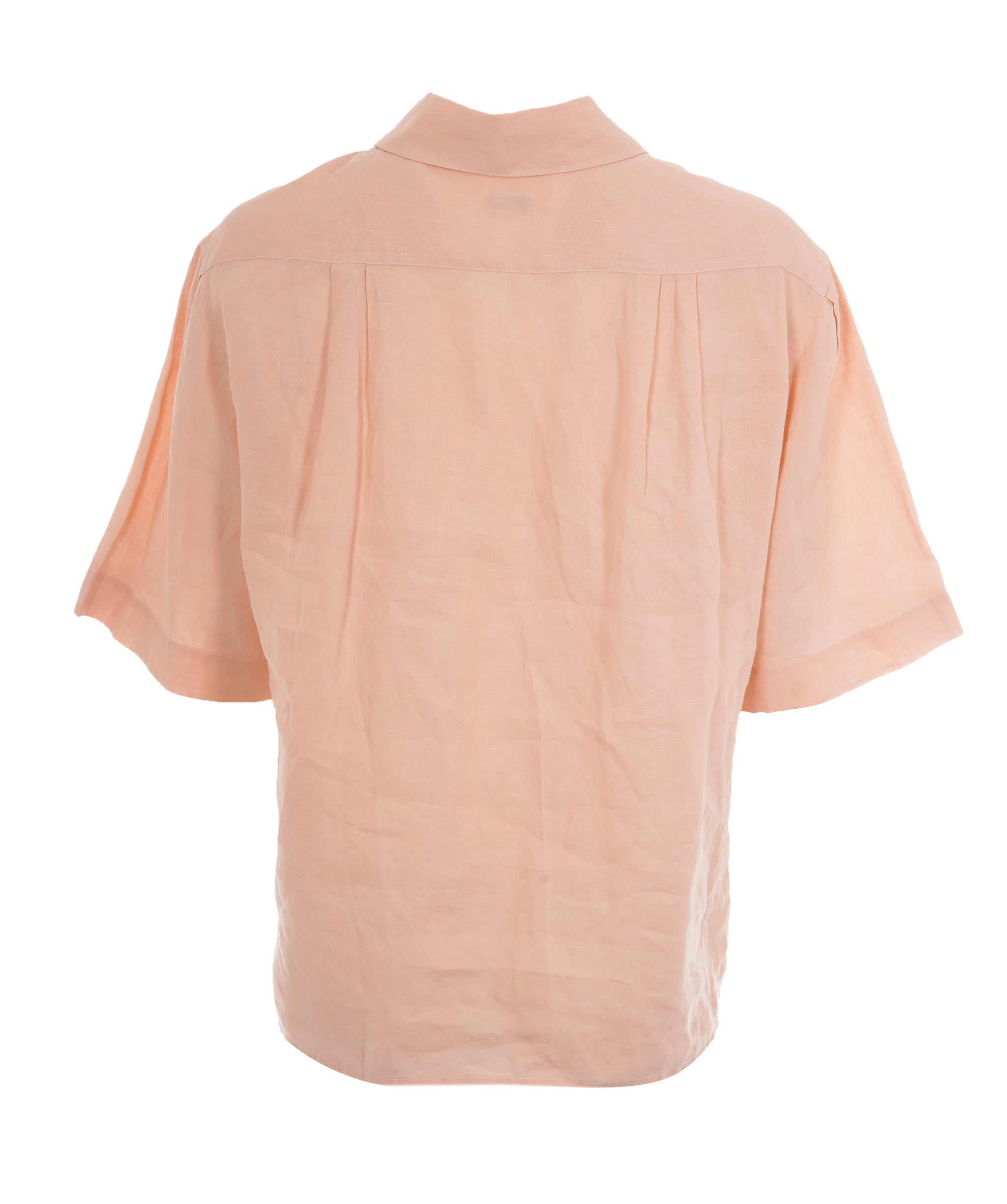 Chanel Vintage Pink Linen Lucky Charm Button Short Sleeve Shirt ALC1826