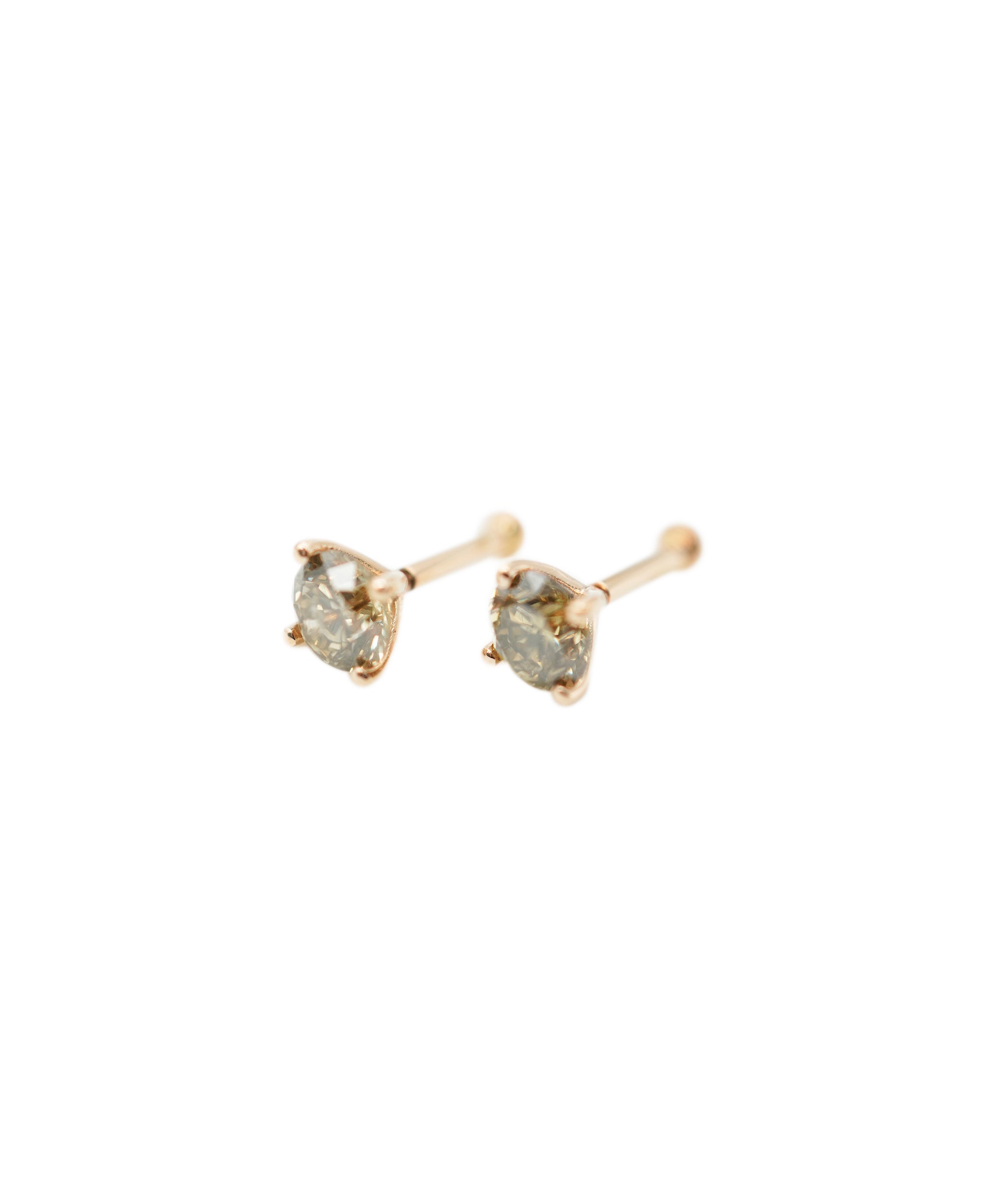 1.04ct ROUND GOLD BROWN DIAMOND SET IN ROSE GOLD EAR PIERCING ANL-S30-72