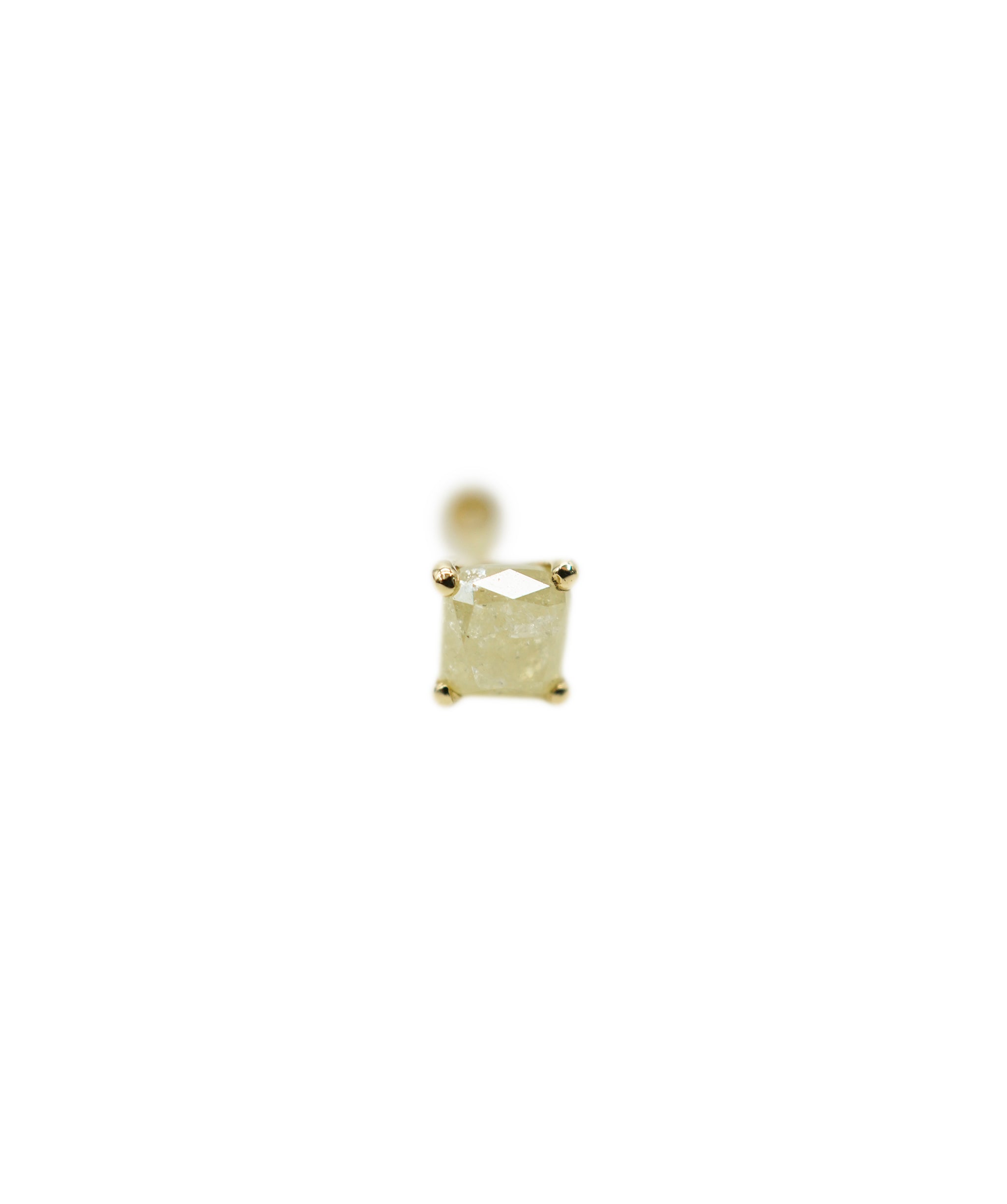 0.50ct Approx Rough Cut Diamond Set In 18K Yellow Gold Ear Piercing ANL-S28-119