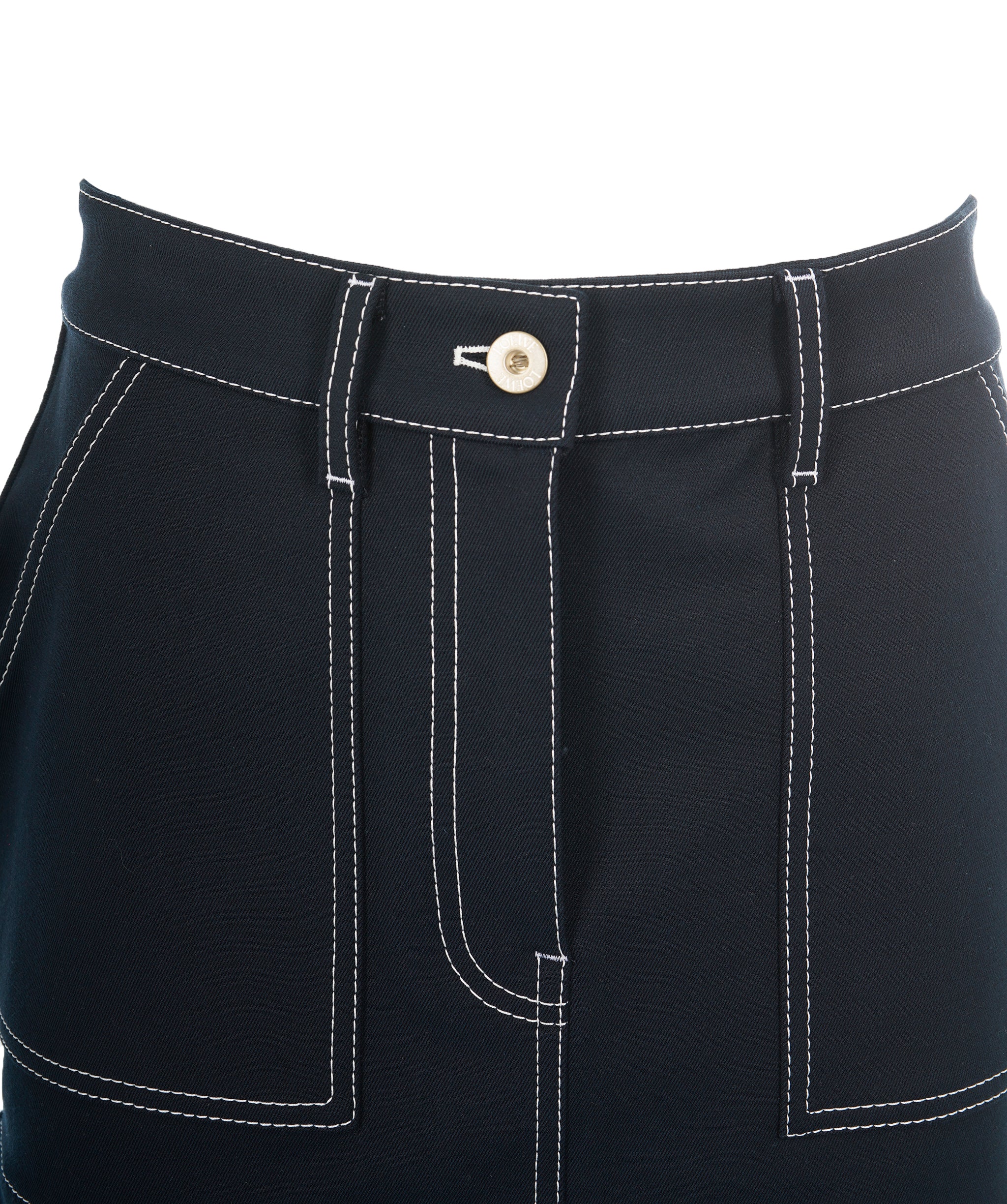 Loewe Anagram Denim Mini Skirt Navy ALL0819