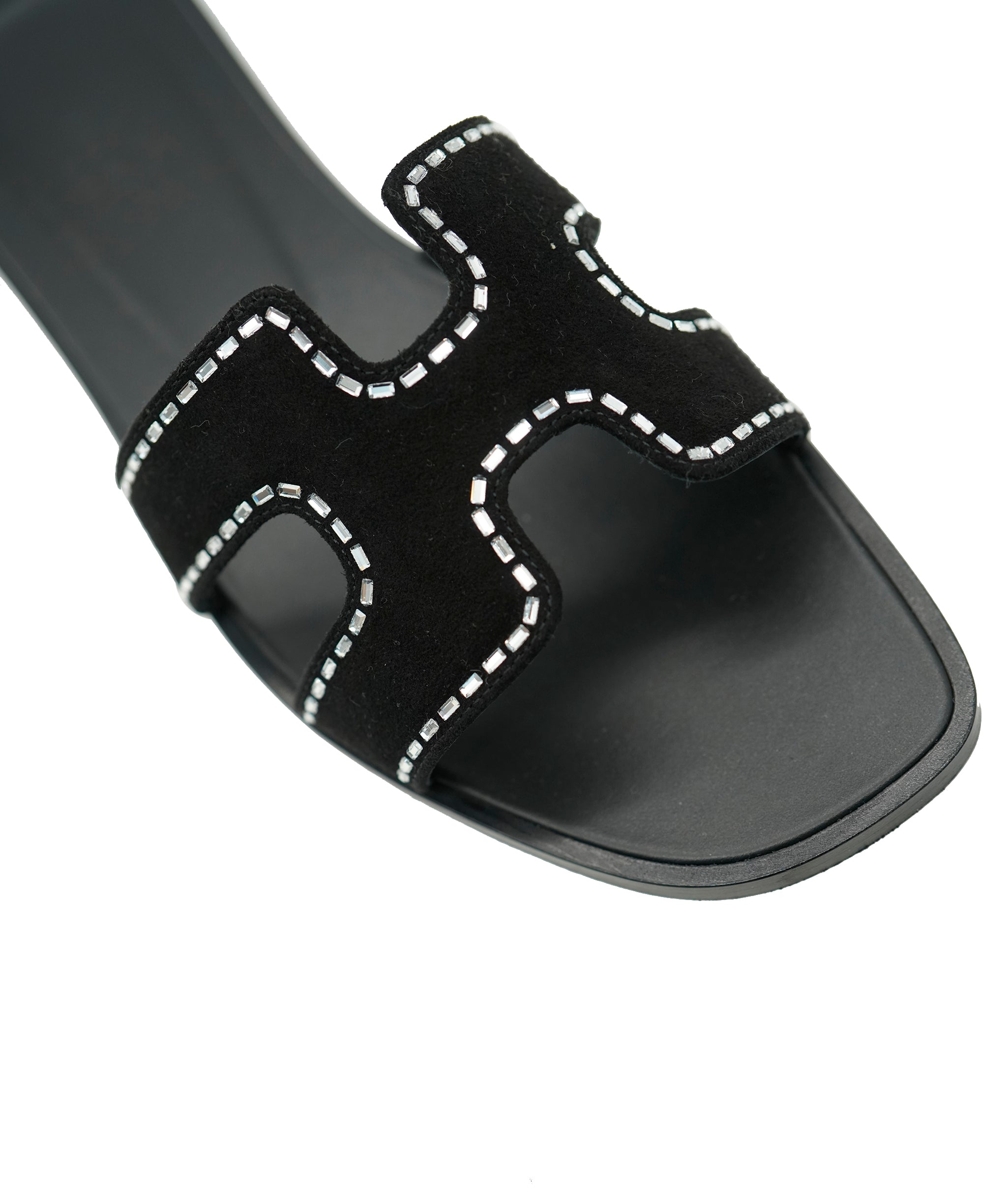 Hermès Black Calfskin Embellished Oran Sandals - 38 ABC1005 *RRP £1020*