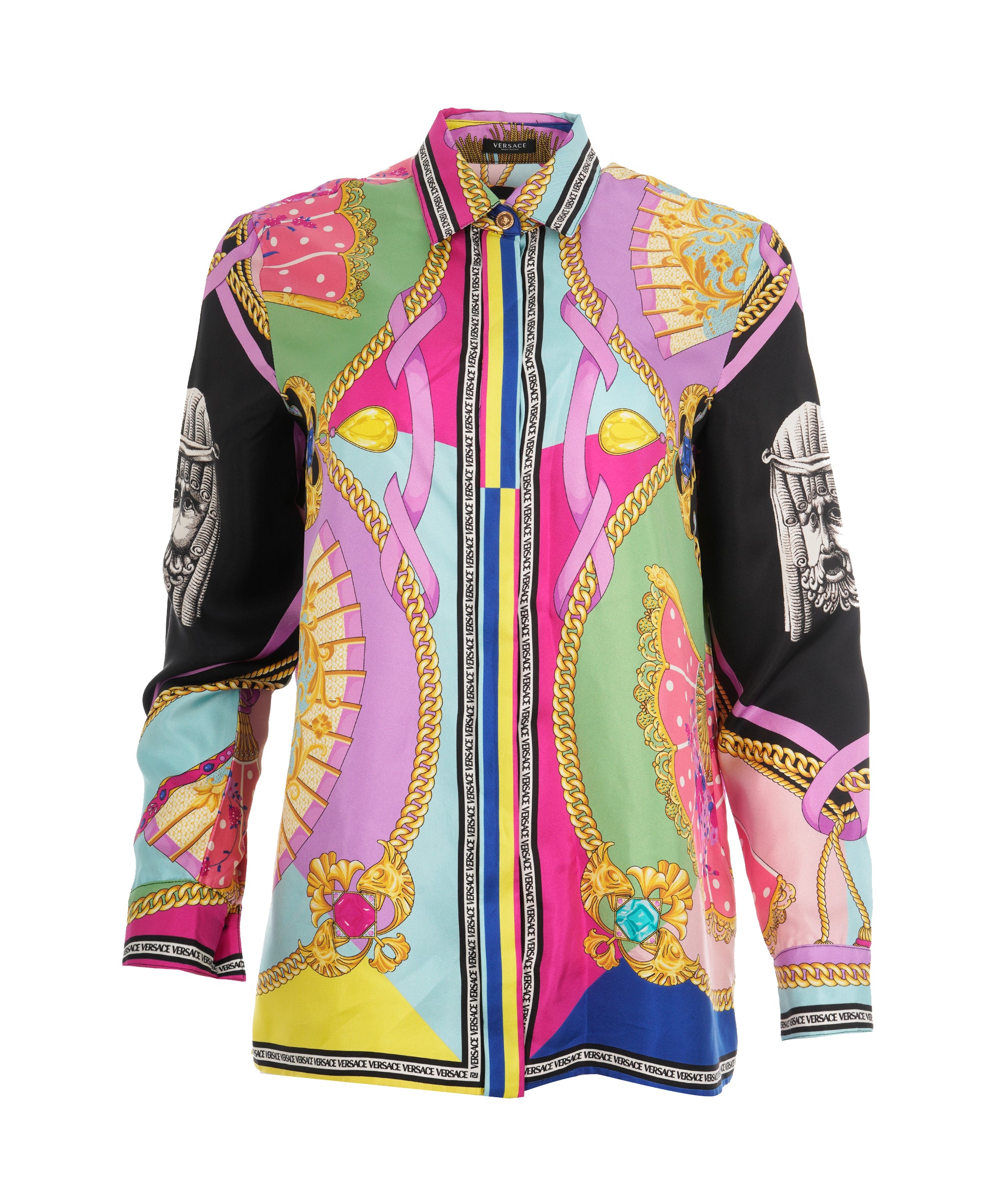 Versace Multicolour Silk Iconic Baroque Shirt ABC1007