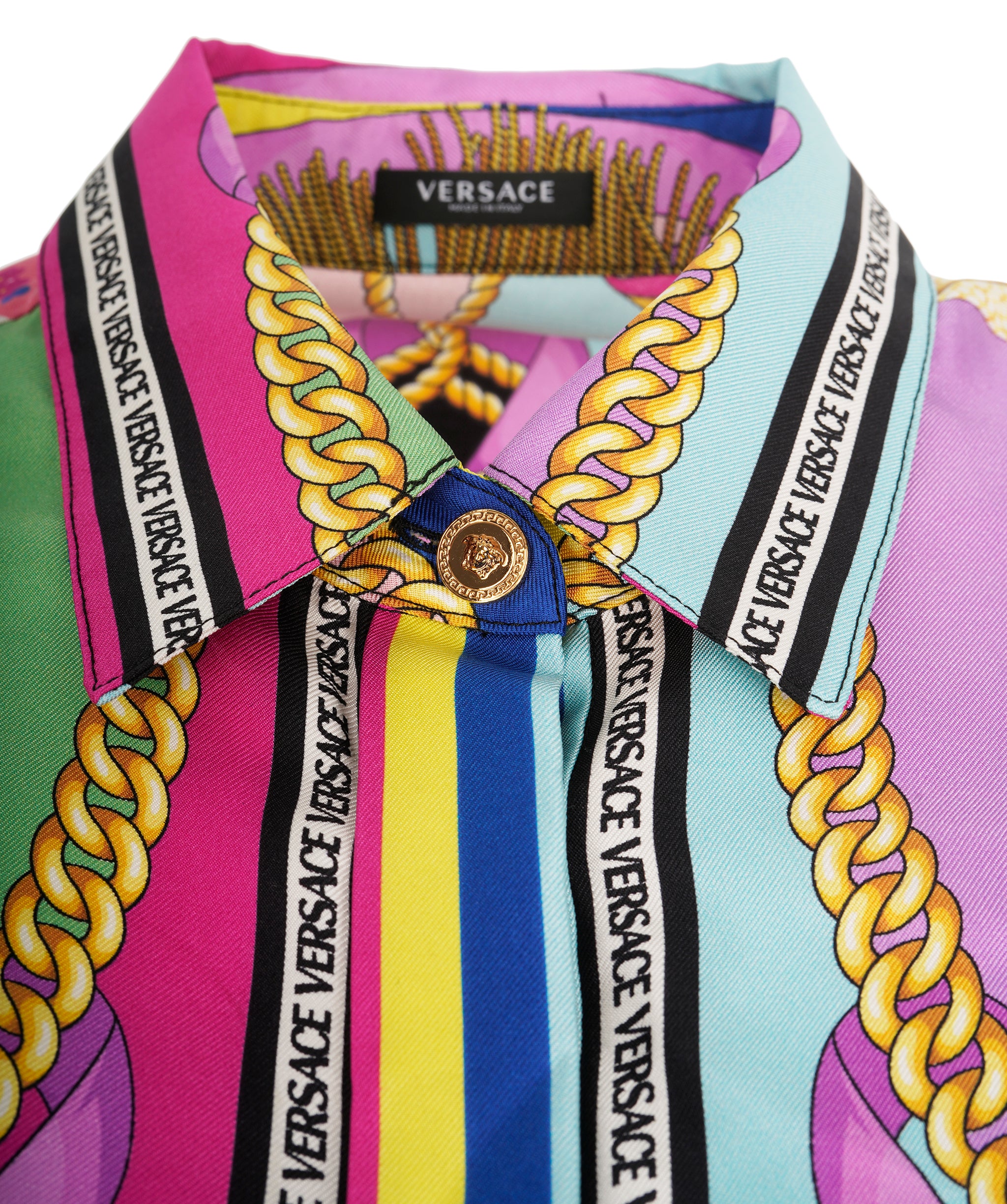 Versace Multicolour Silk Iconic Baroque Shirt ABC1007