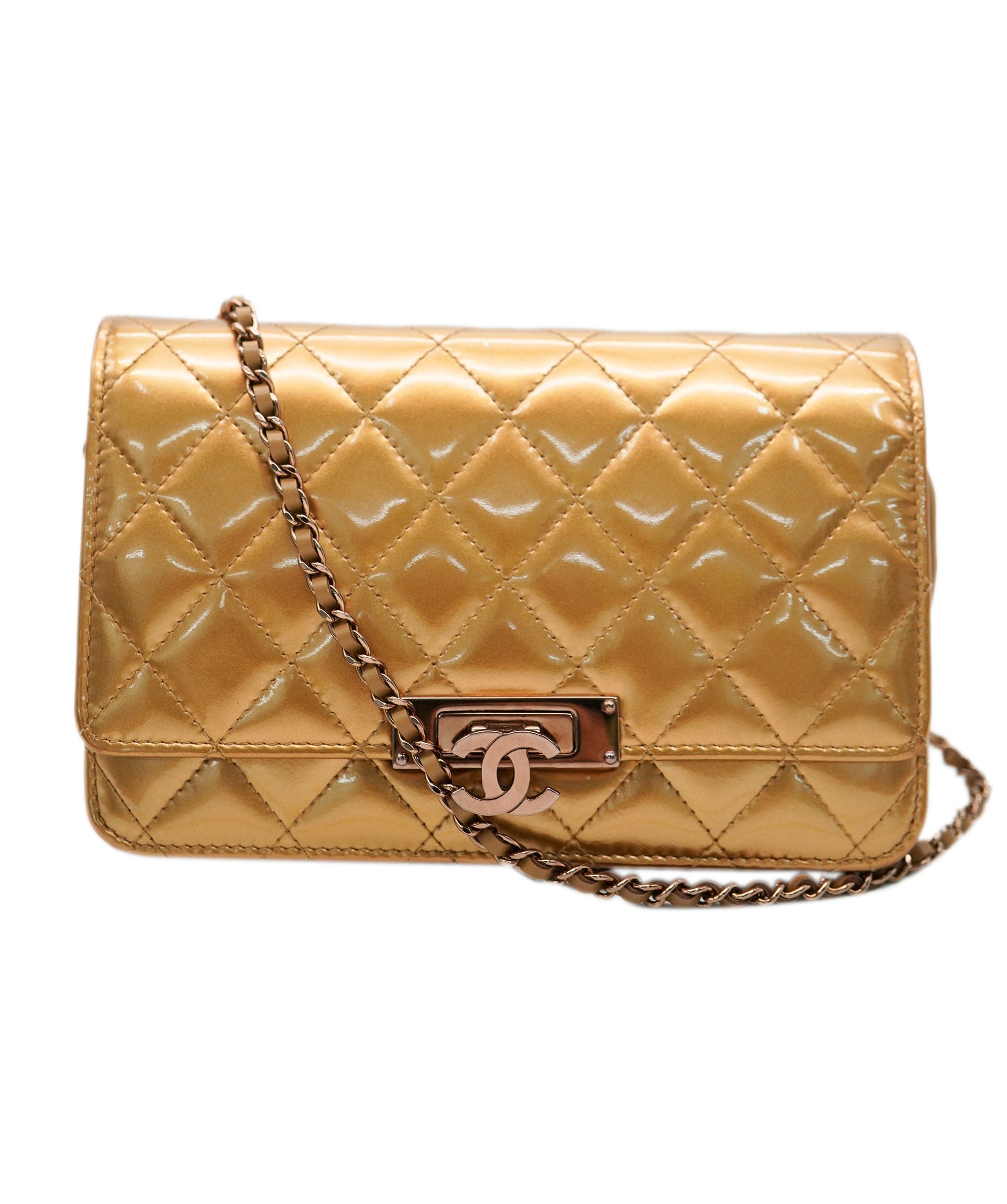 Chanel Bronze Patent Leather Golden Class WOC Wallet on Chain RJC3028