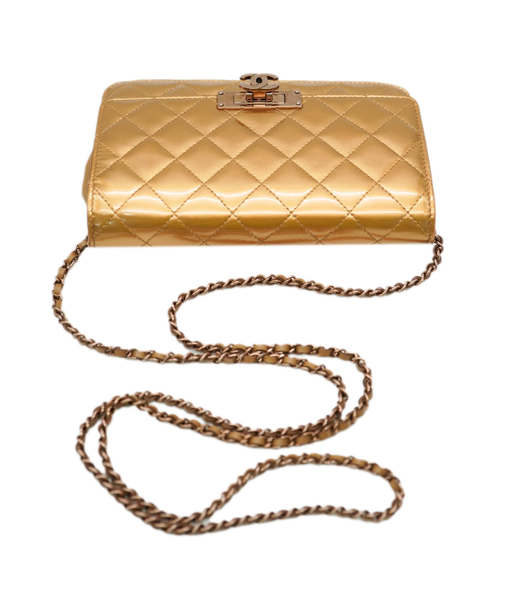 Chanel Bronze Patent Leather Golden Class WOC Wallet on Chain RJC3028