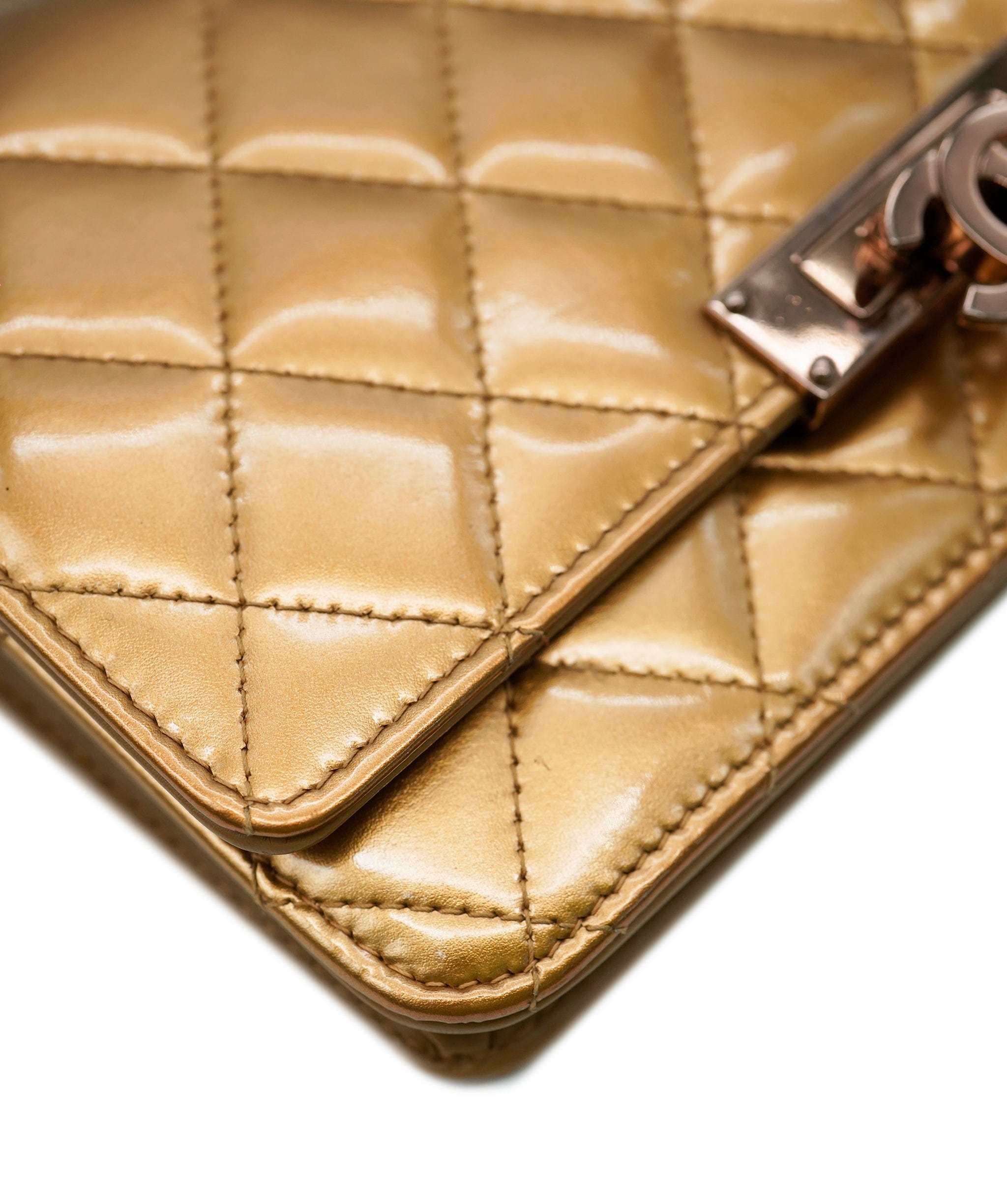 Chanel Bronze Patent Leather Golden Class WOC Wallet on Chain RJC3028