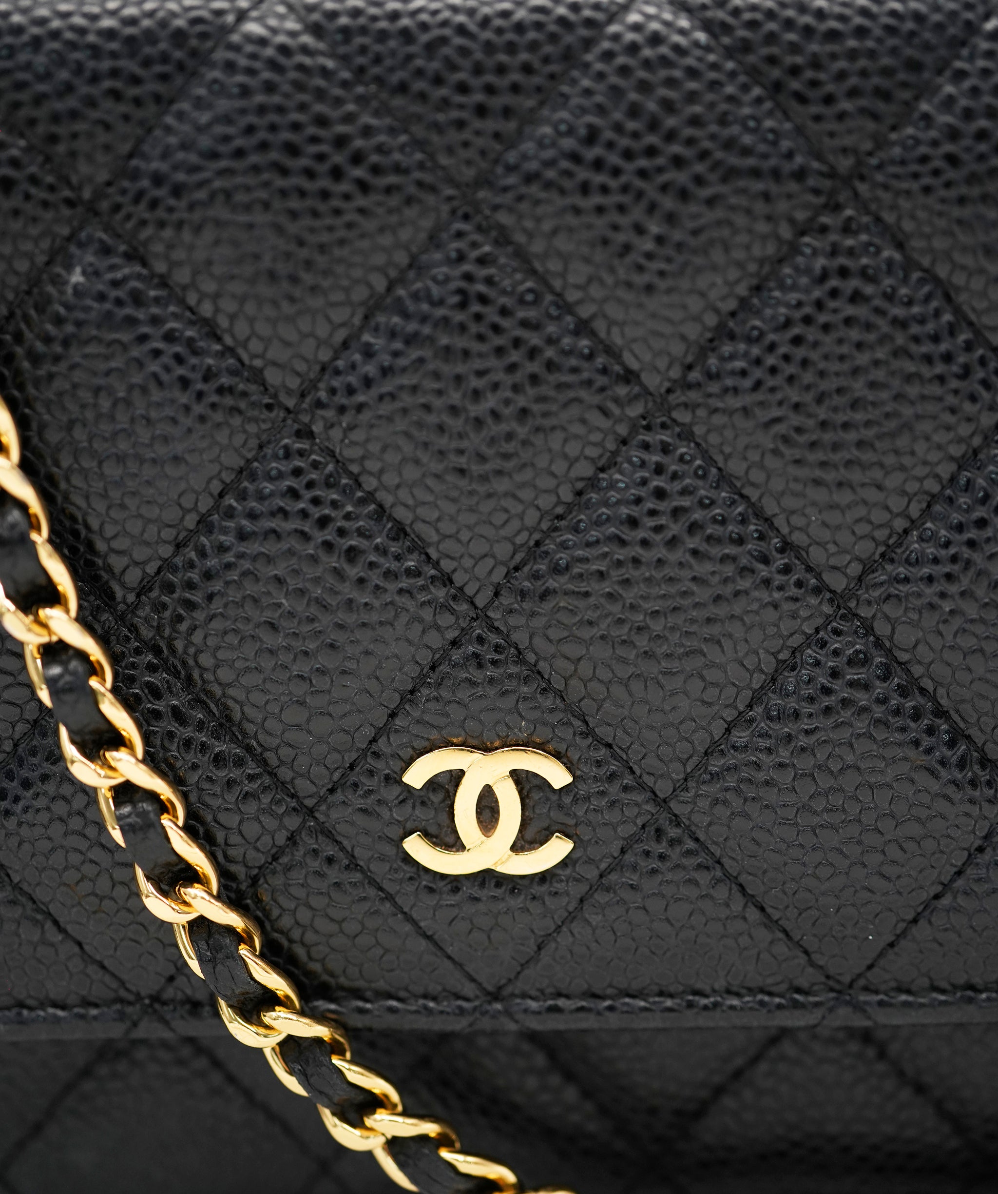 Chanel Caviar Wallet on Chain with Gold Hardware  ALL0825