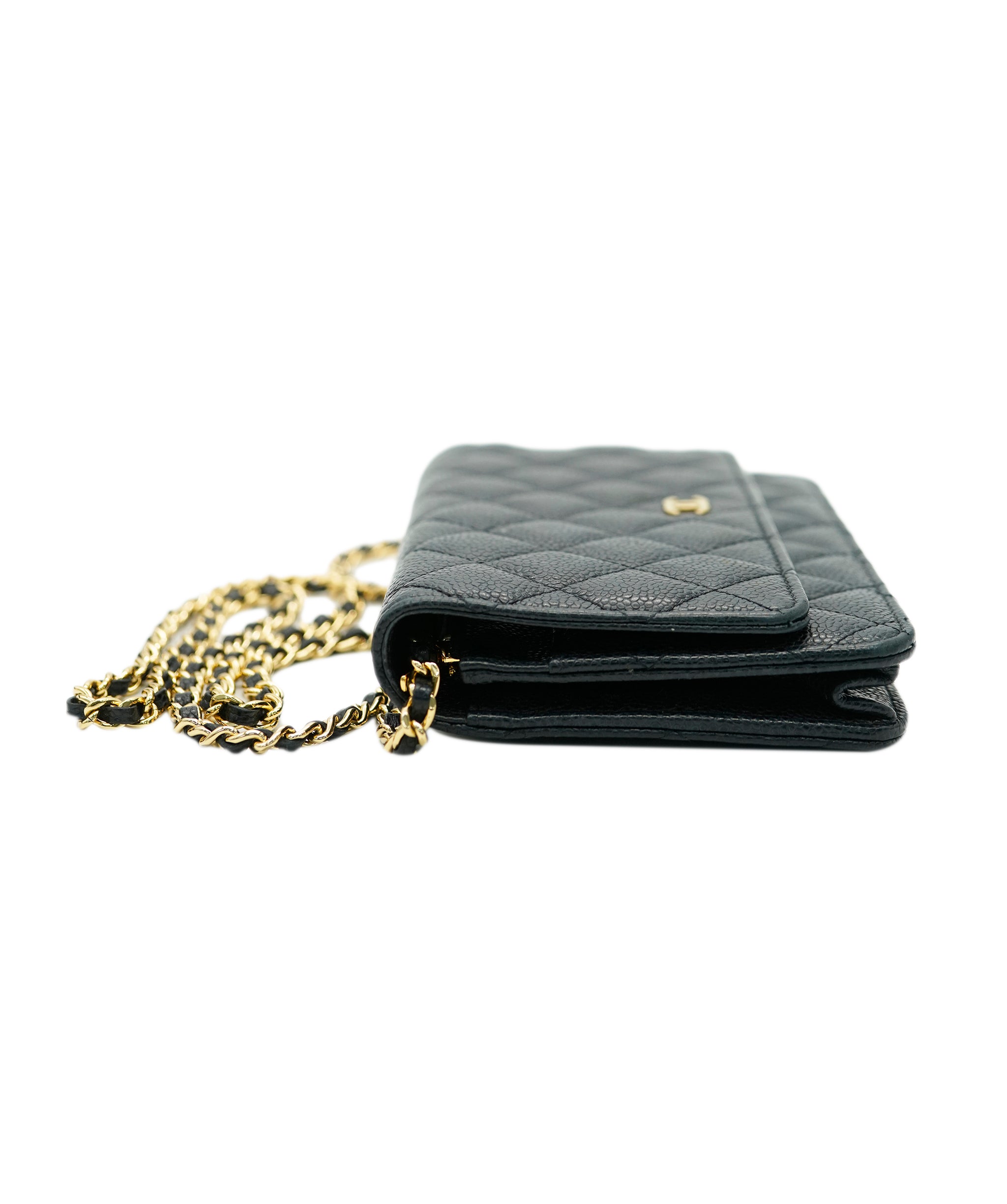 Chanel Caviar Wallet on Chain with Gold Hardware  ALL0825