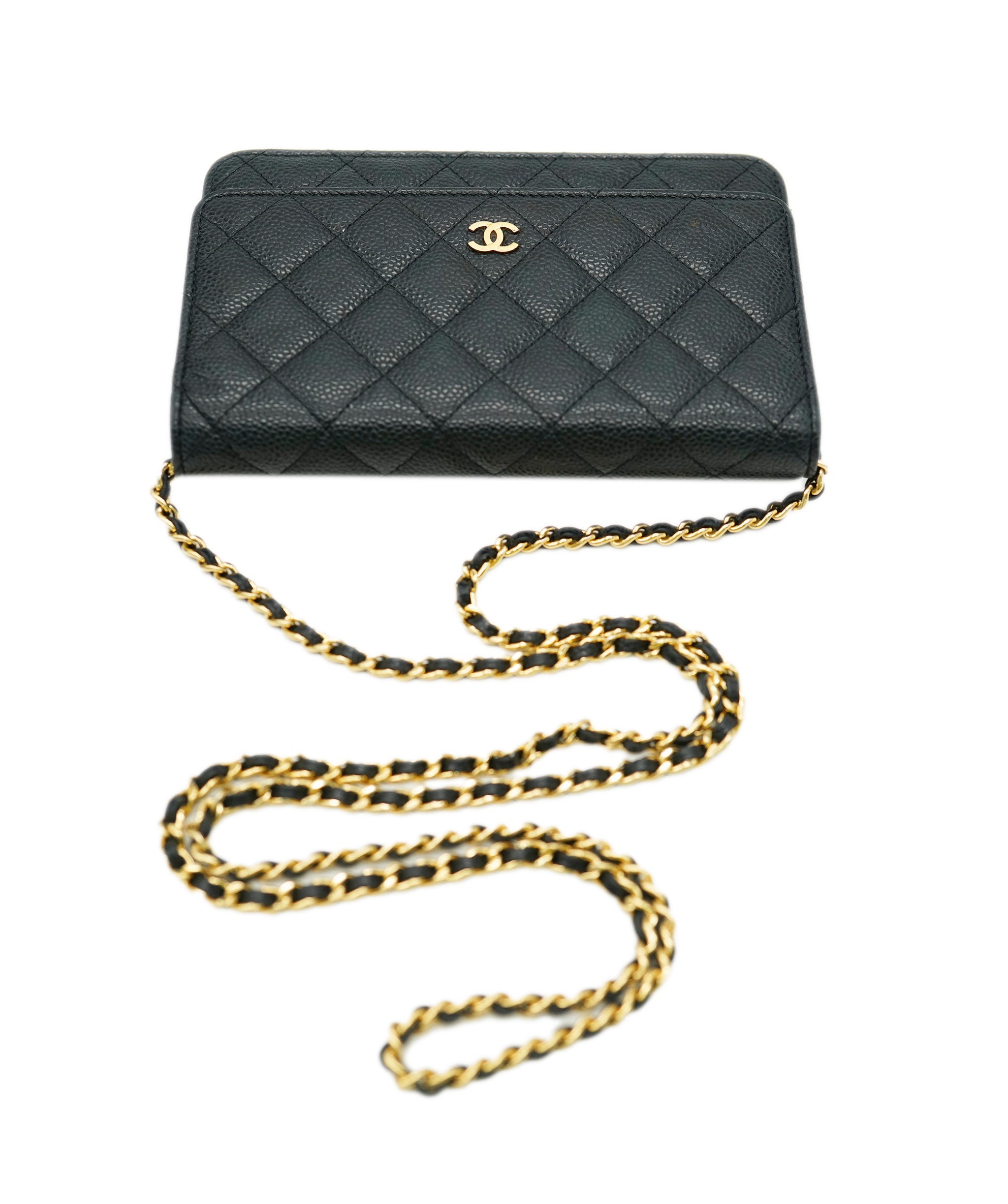 Chanel Caviar Wallet on Chain with Gold Hardware  ALL0825