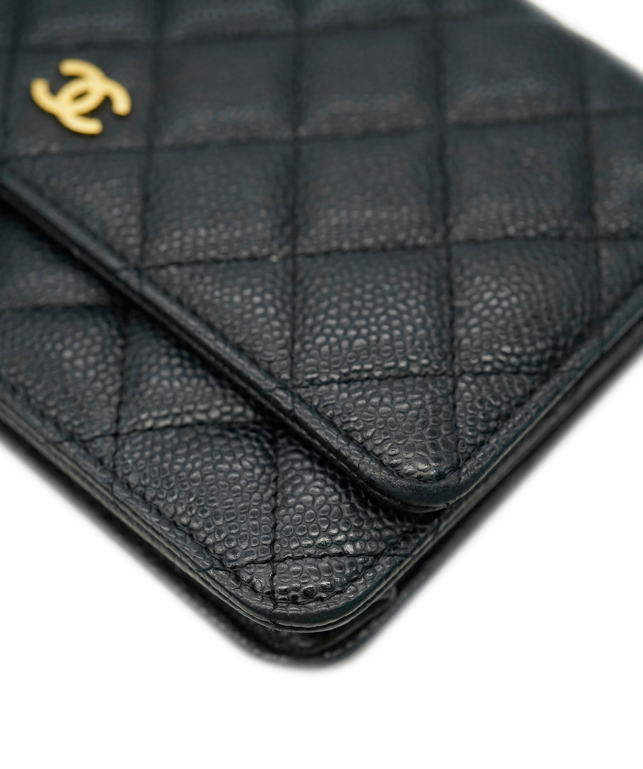 Chanel Caviar Wallet on Chain with Gold Hardware  ALL0825