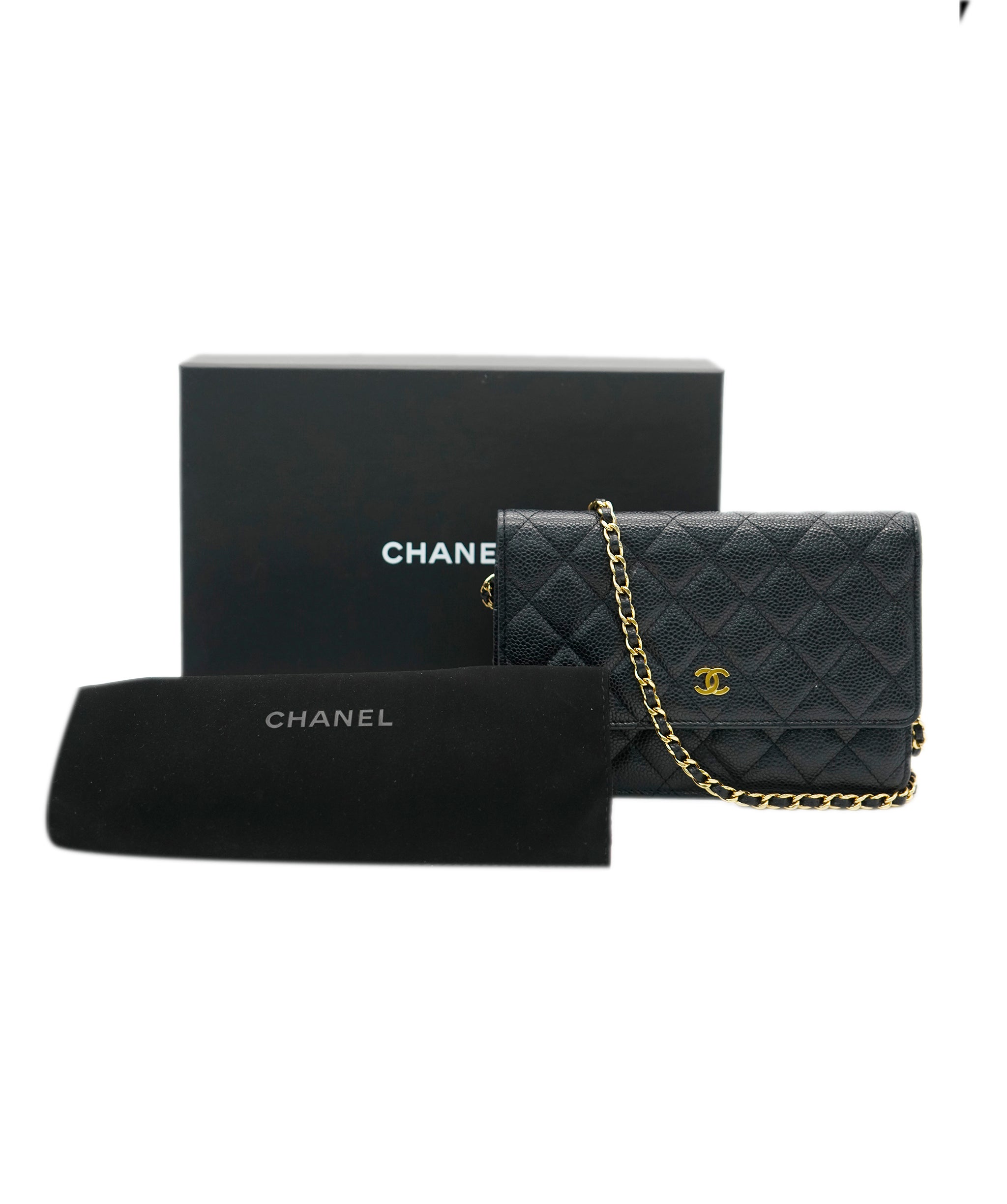 Chanel Caviar Wallet on Chain with Gold Hardware  ALL0825