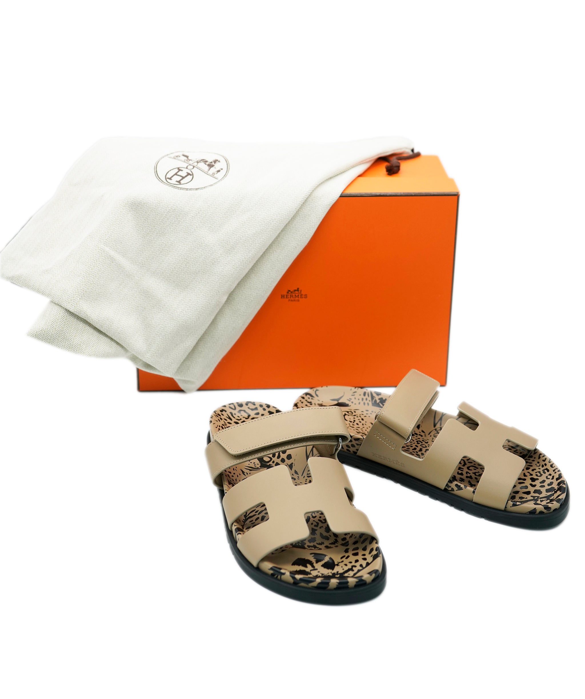 Hermes Chypres Beige Leopard Size 39.5 Brand new In Box  ALC1861