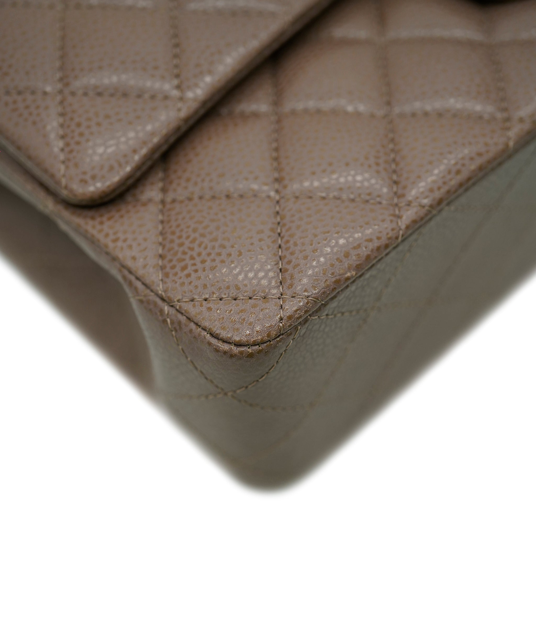 Chanel caviar light brown classic flap with SHW - AJC0790