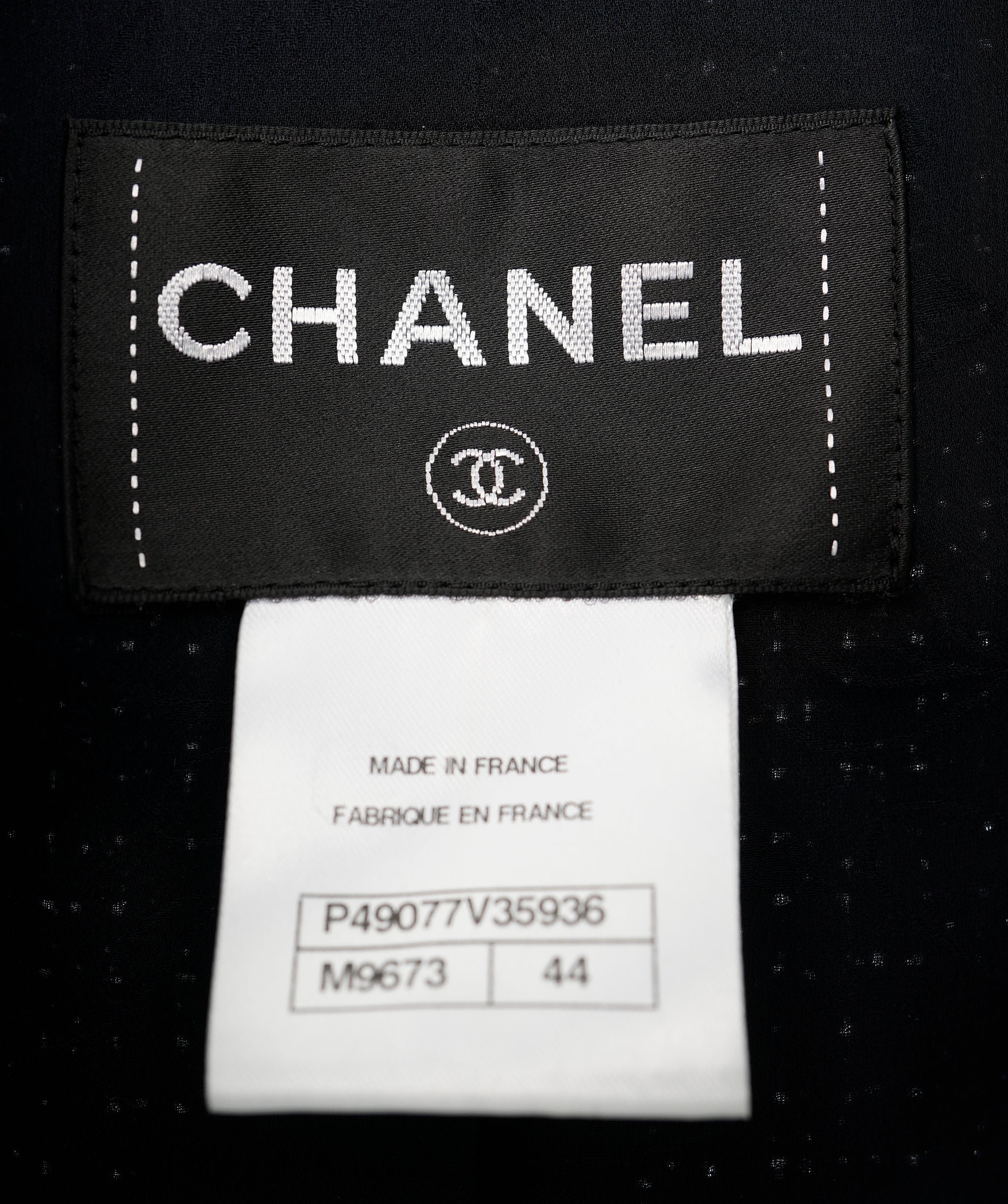 Chanel 15P Black & Navy Tweed Double Breasted Coat  ALC1841