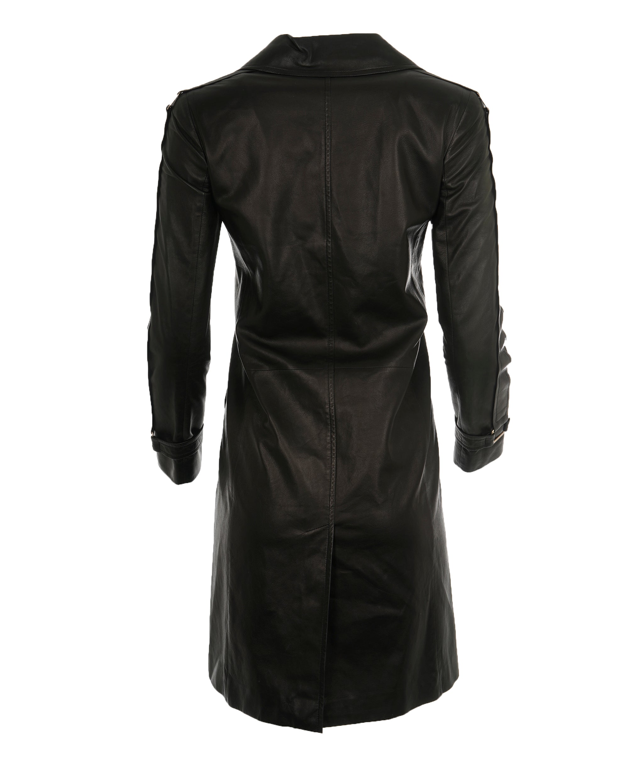 Chanel 08P Black Lambskin CC Button Trench Coat ALC1860