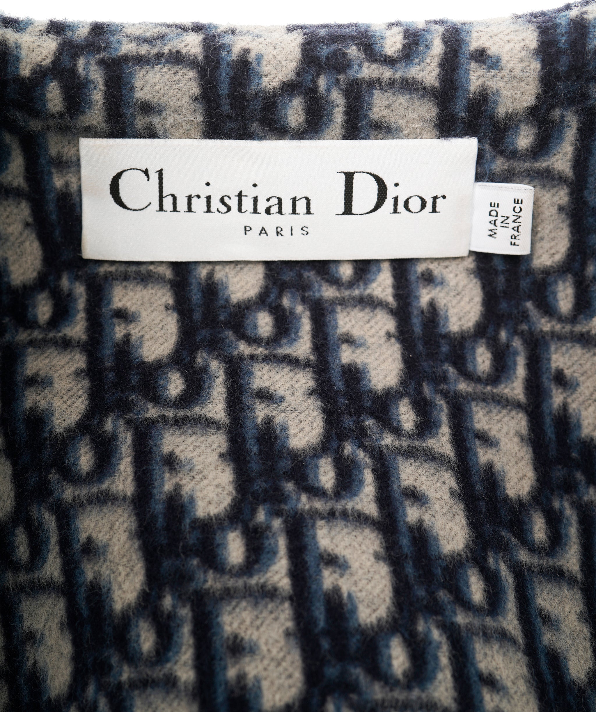 Christian Dior 2022 Navy Oblique Hooded Wool Coat  ALC1839